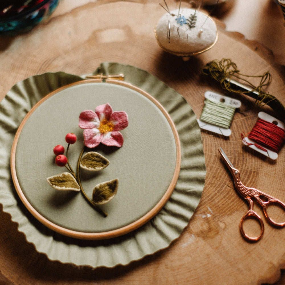 Lemon Pepper Studio Stumpwork Embroidery Flower