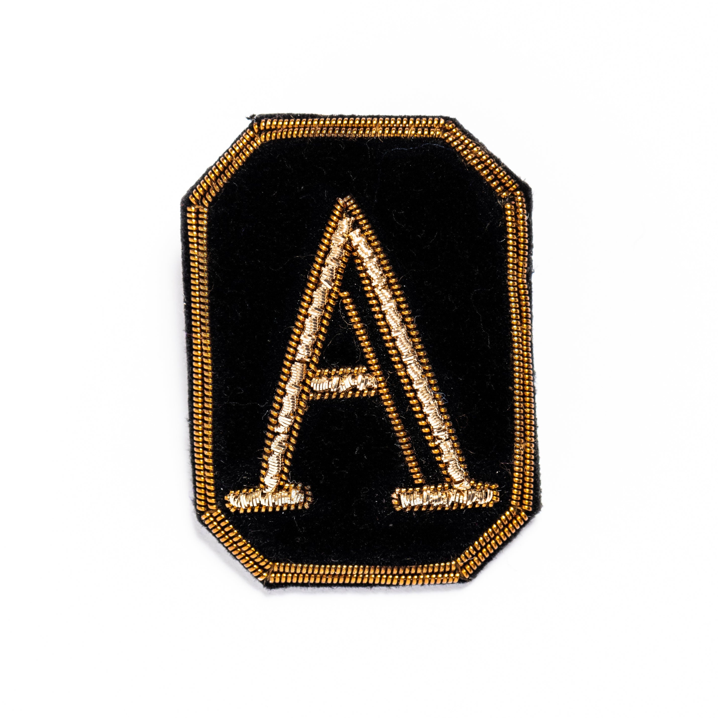 Antique Hand Embroidered Letter Brooch