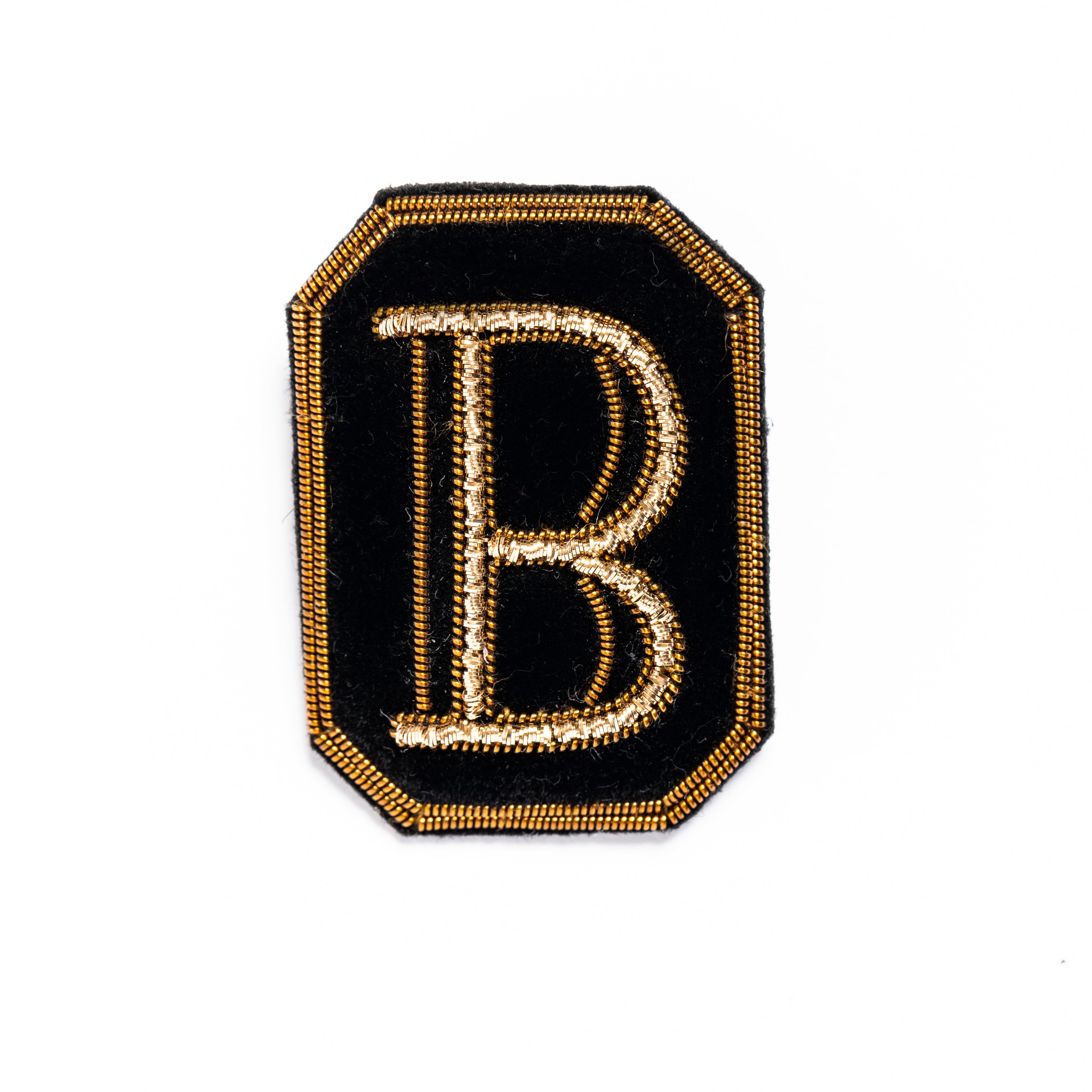 Antique Hand Embroidered Letter Brooch