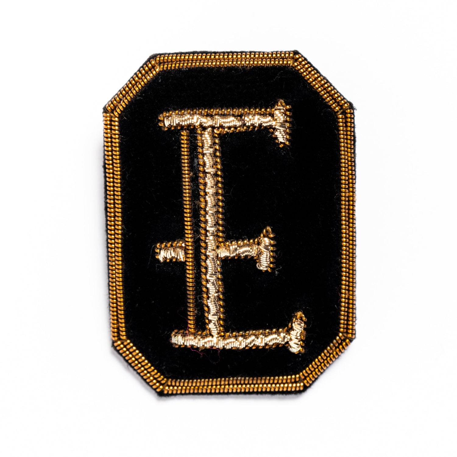 Antique Hand Embroidered Letter Brooch