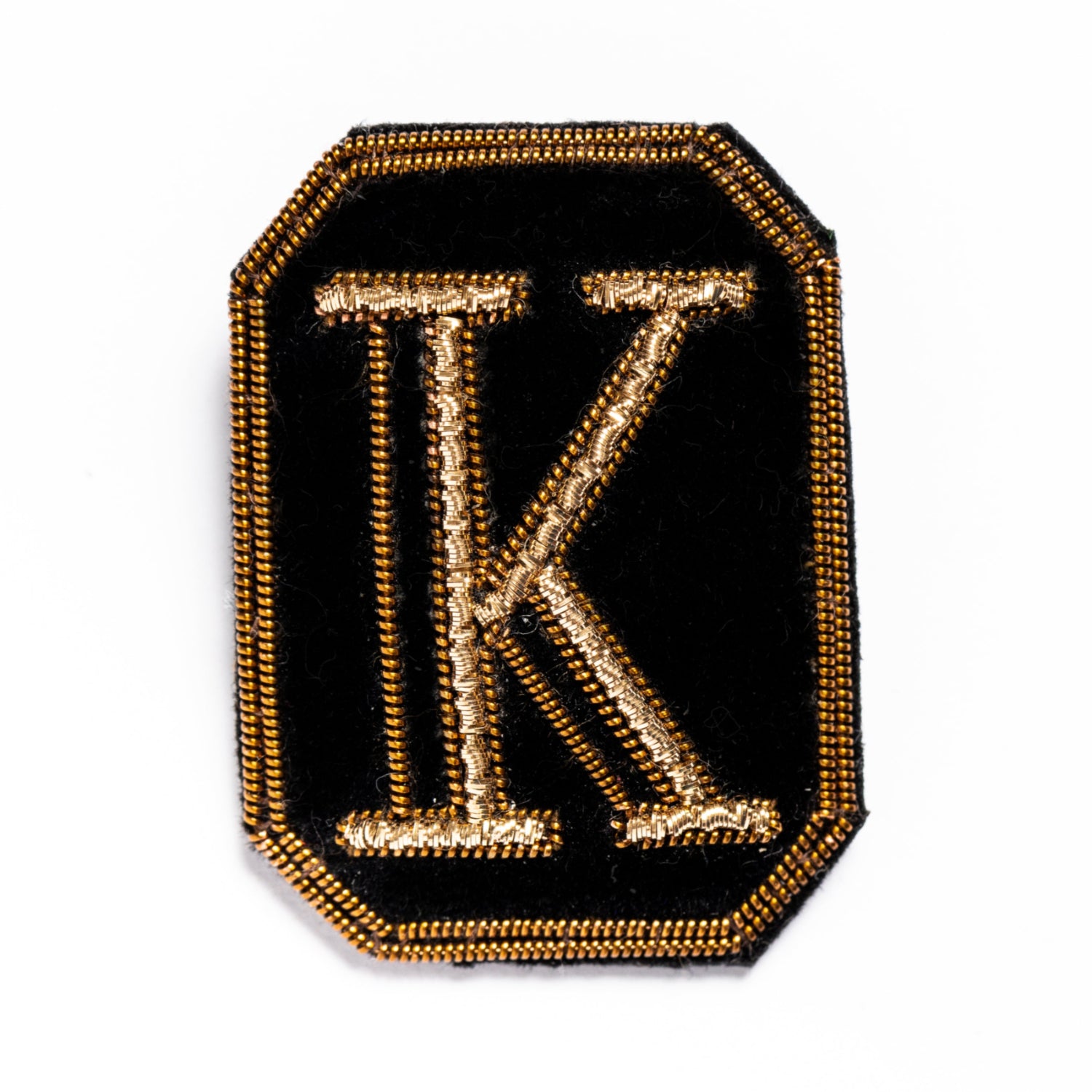 Antique Hand Embroidered Letter Brooch