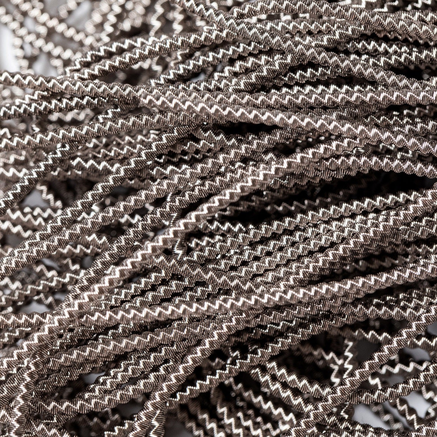 Gunmetal Check Goldwork Embroidery Bullion Close Up