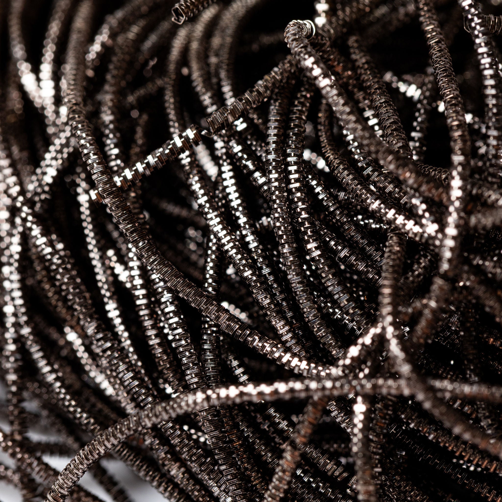 Gunmetal Bright Check Goldwork Embroidery Bullion Close Up