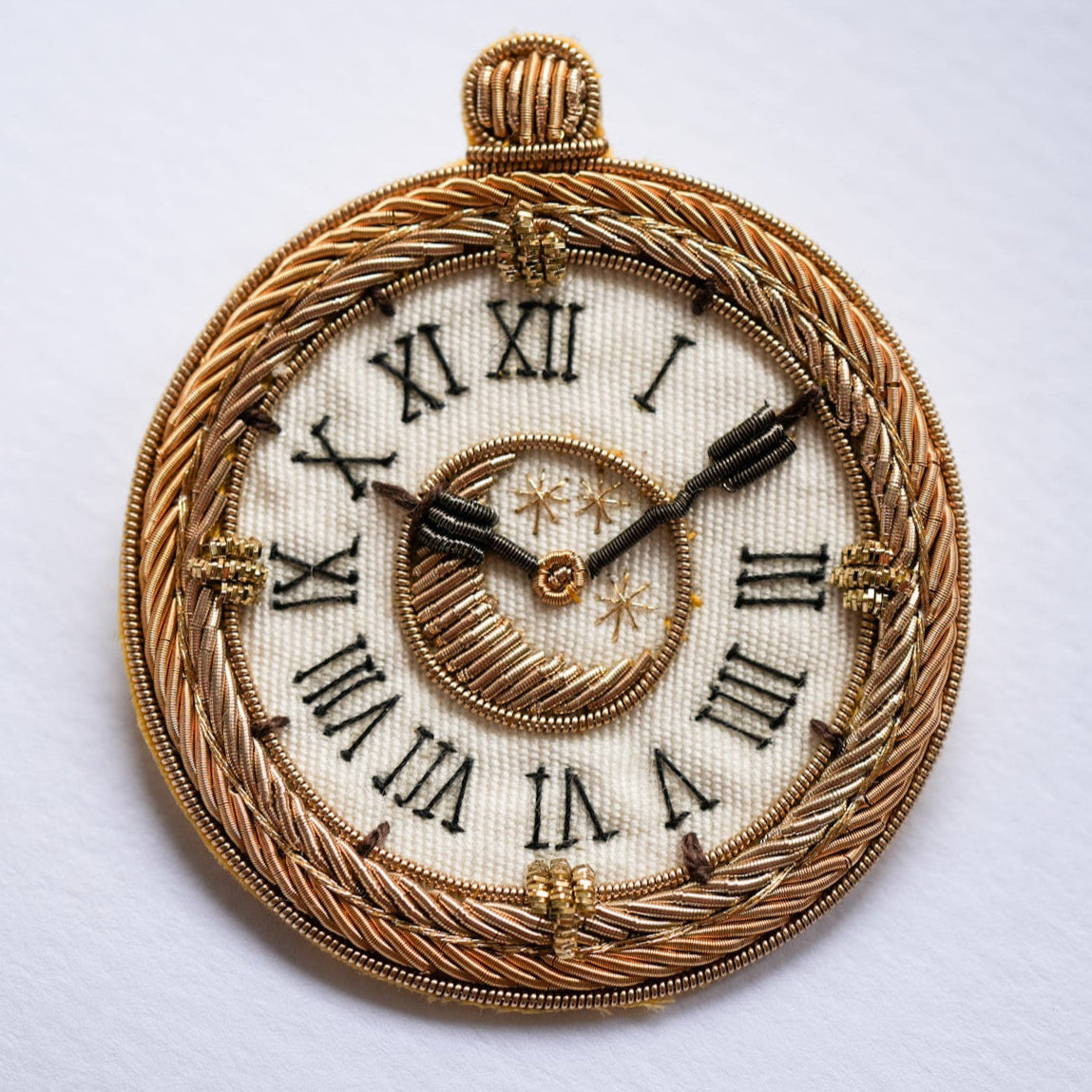 Bernadette Banner Time Travelers Pocket Watch Embroidered Brooch