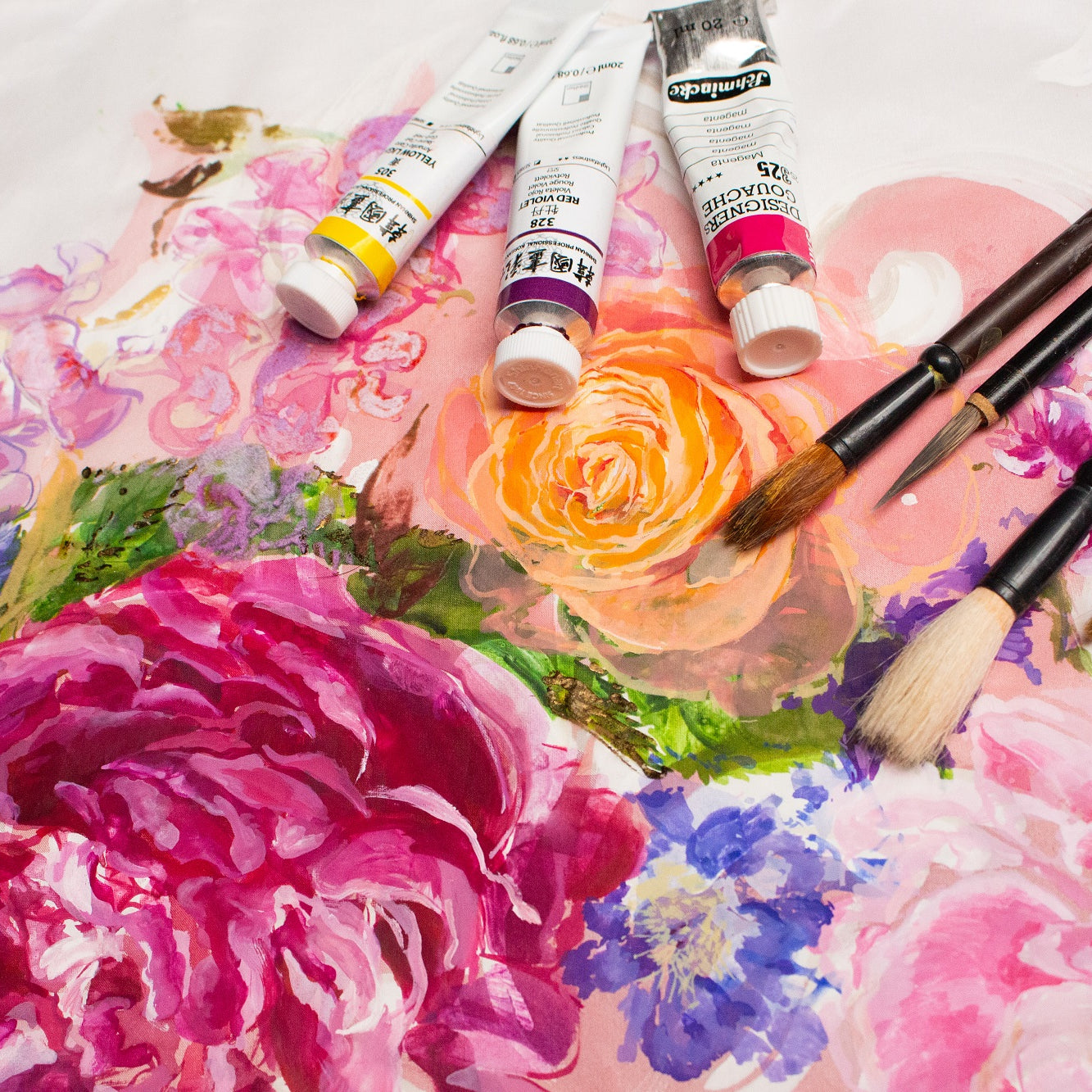 Charlotte Gaunt Guest Tutor Painting Course - Botanical Silk Painting for Fashion