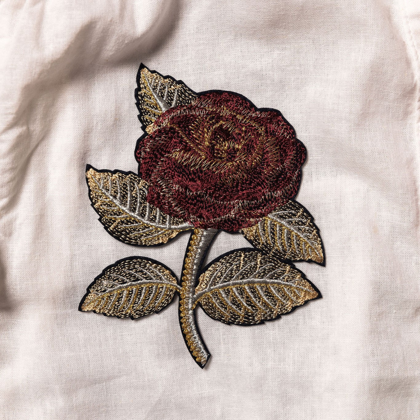 Classic Machine Embroidered Patch Collection - Classic Rose Embroidered Patch
