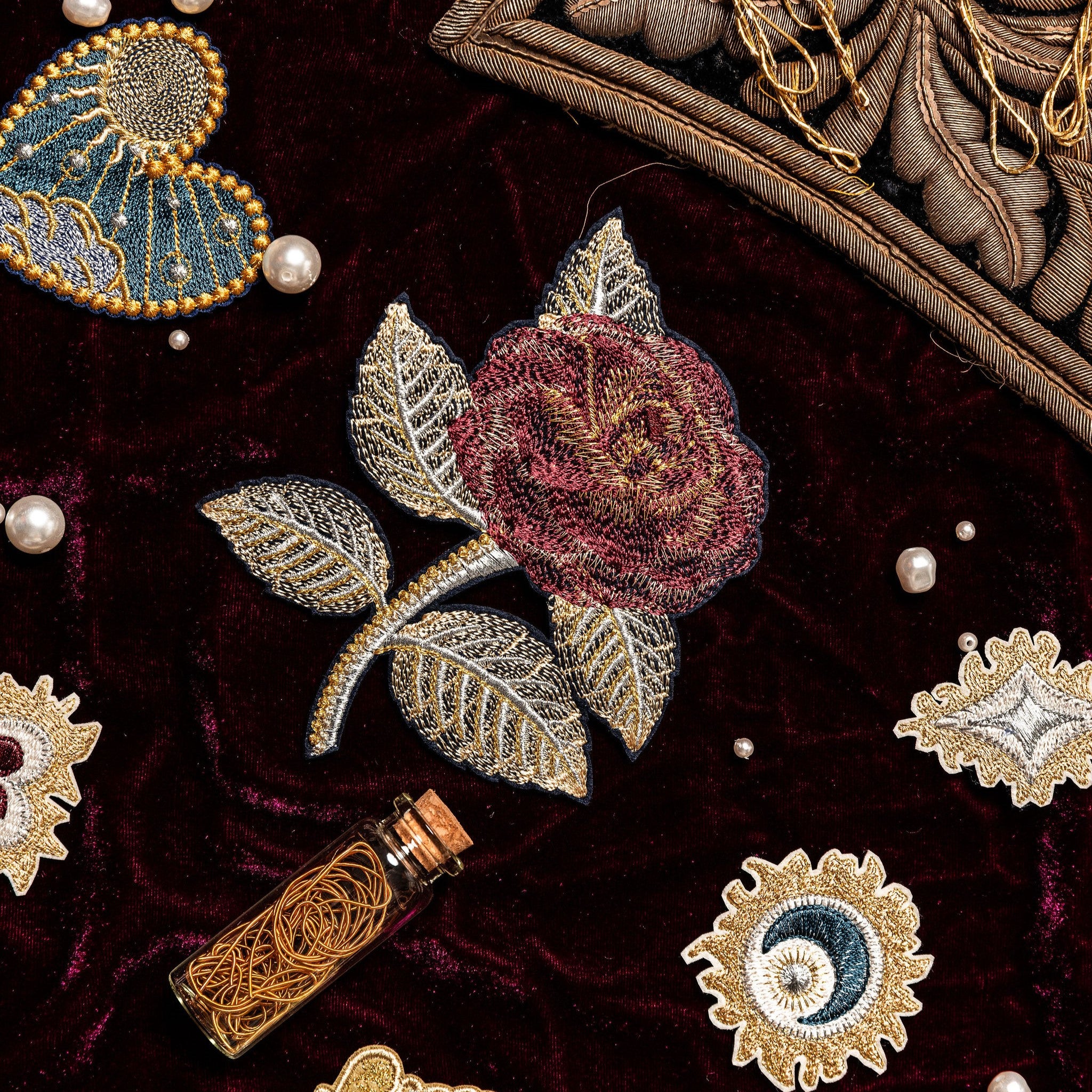 Classic Machine Embroidered Patch Collection - Classic Rose Patch