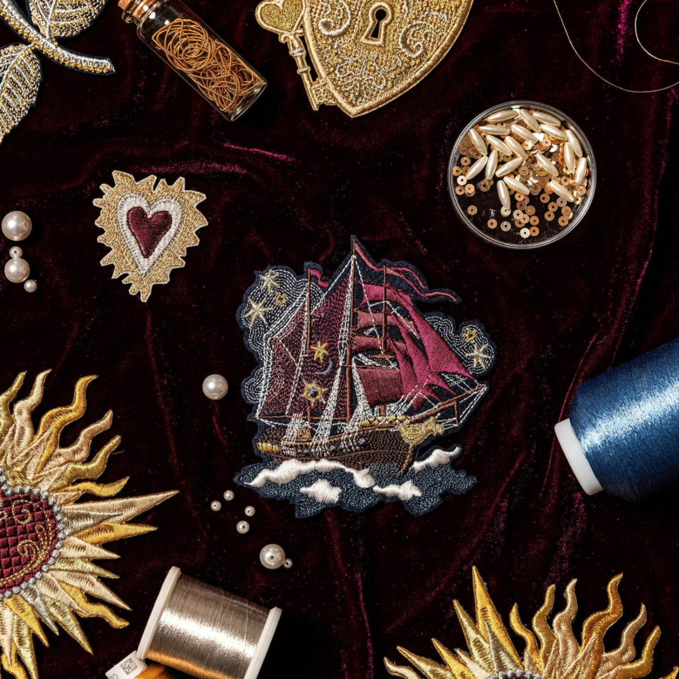 Classic Machine Embroidered Patch Collection - Dark Odyssey Ship Patch