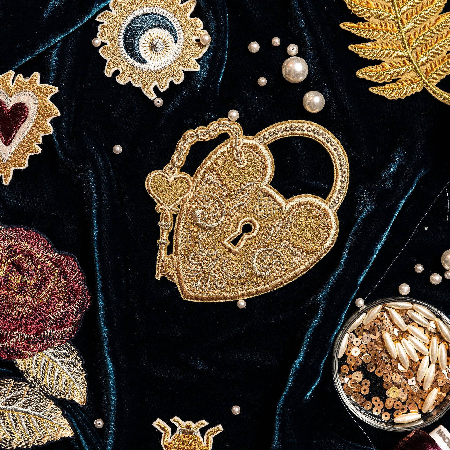 Classic Machine Embroidered Patch Collection - The Padlock Embroidered Patch