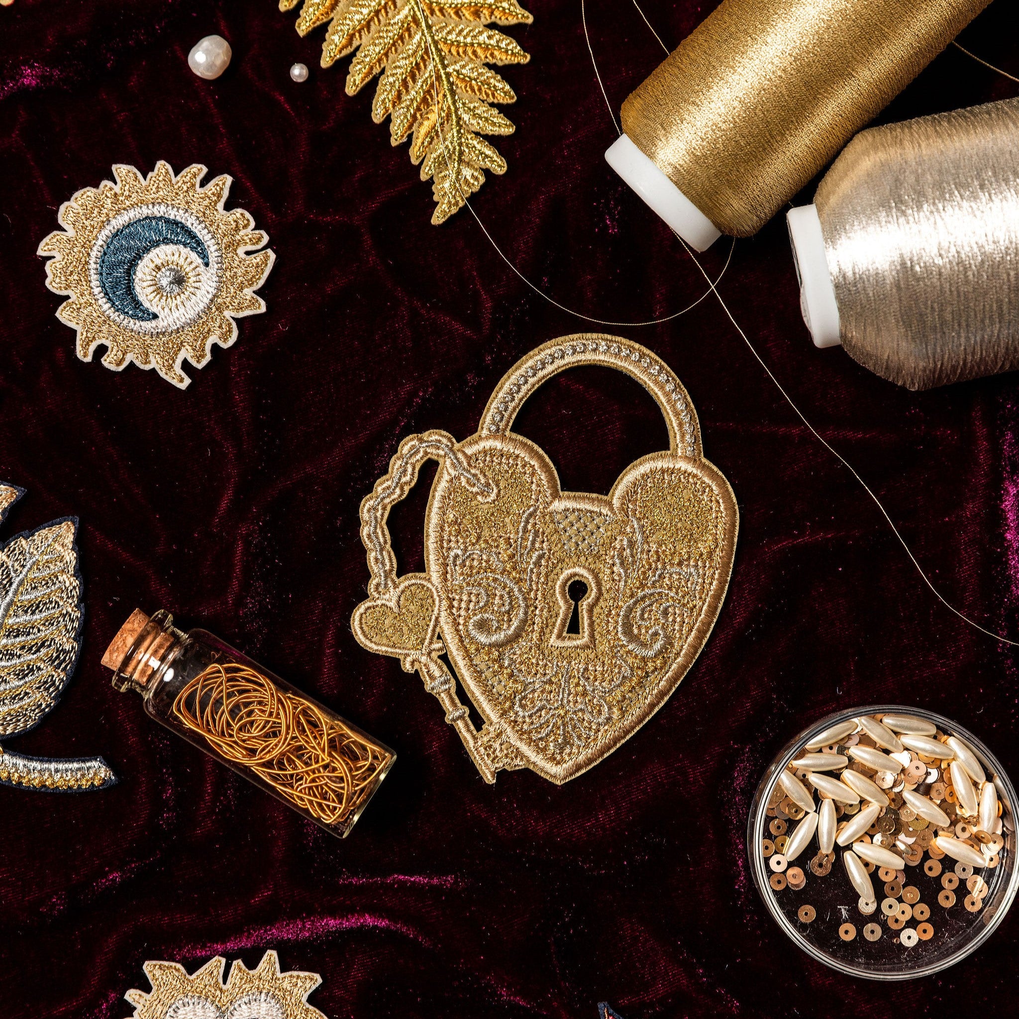 Classic Machine Embroidered Patch Collection - The Padlock Embroidered Patch