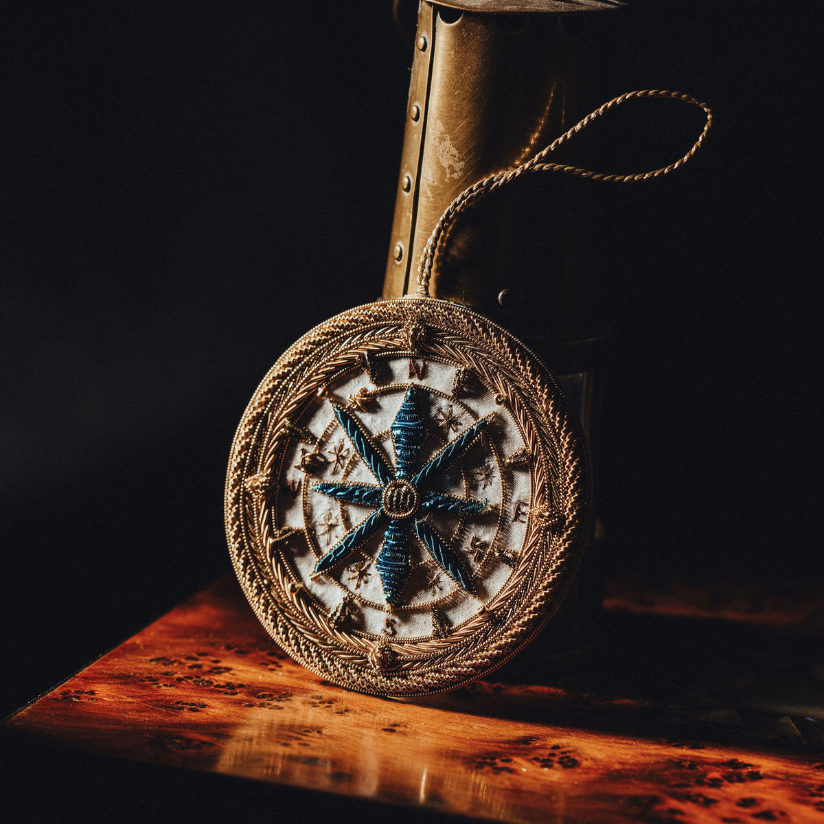 Compass Hand Embroidered Hanging Decoration