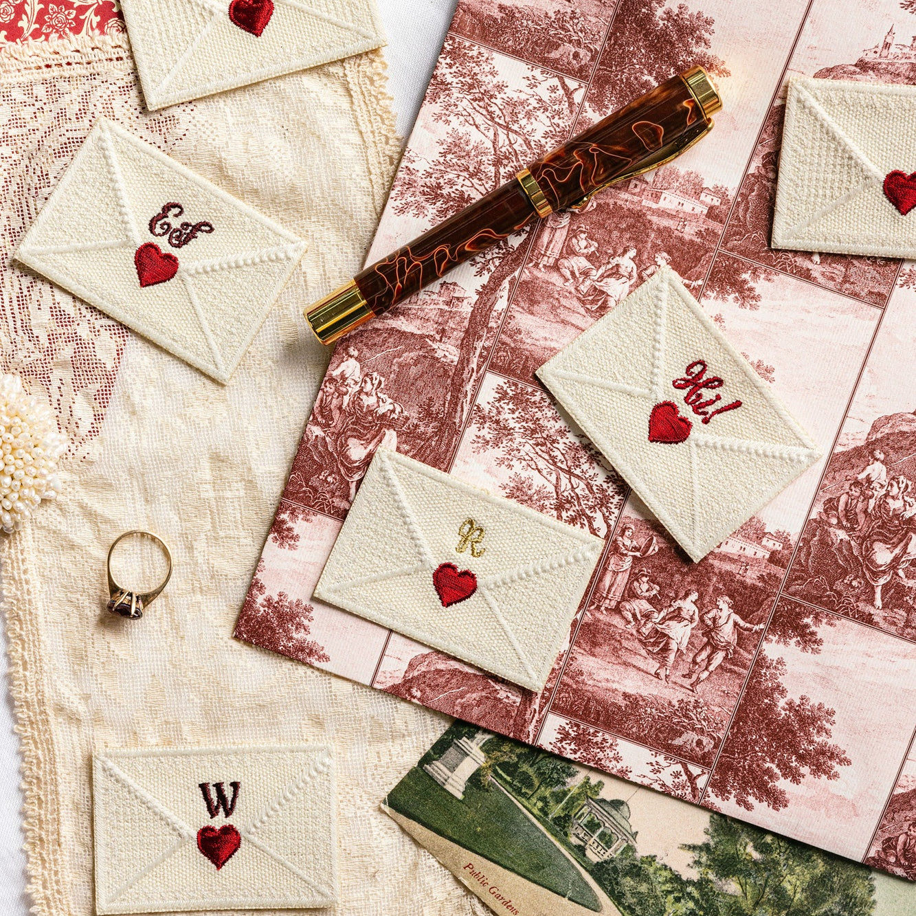 Embroidered Sealed with a Kiss Envelope Patch - Valentines Collection 2026