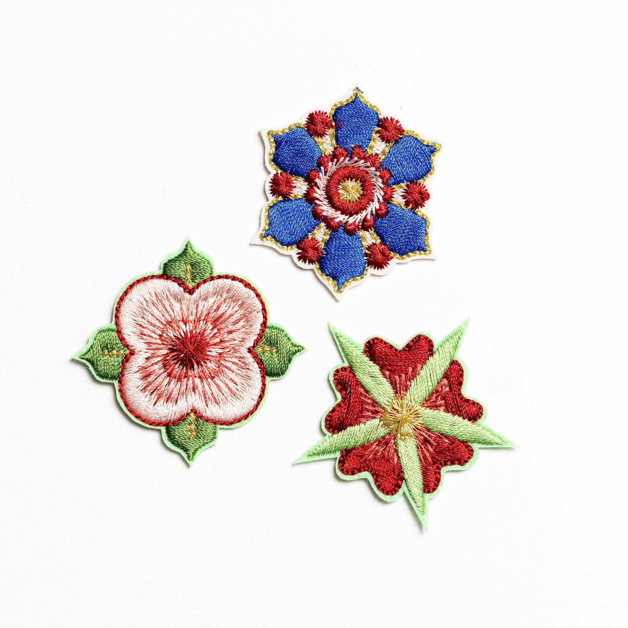 Fairy Tale Collection - Embroidered Medieval Floral Trio Patches