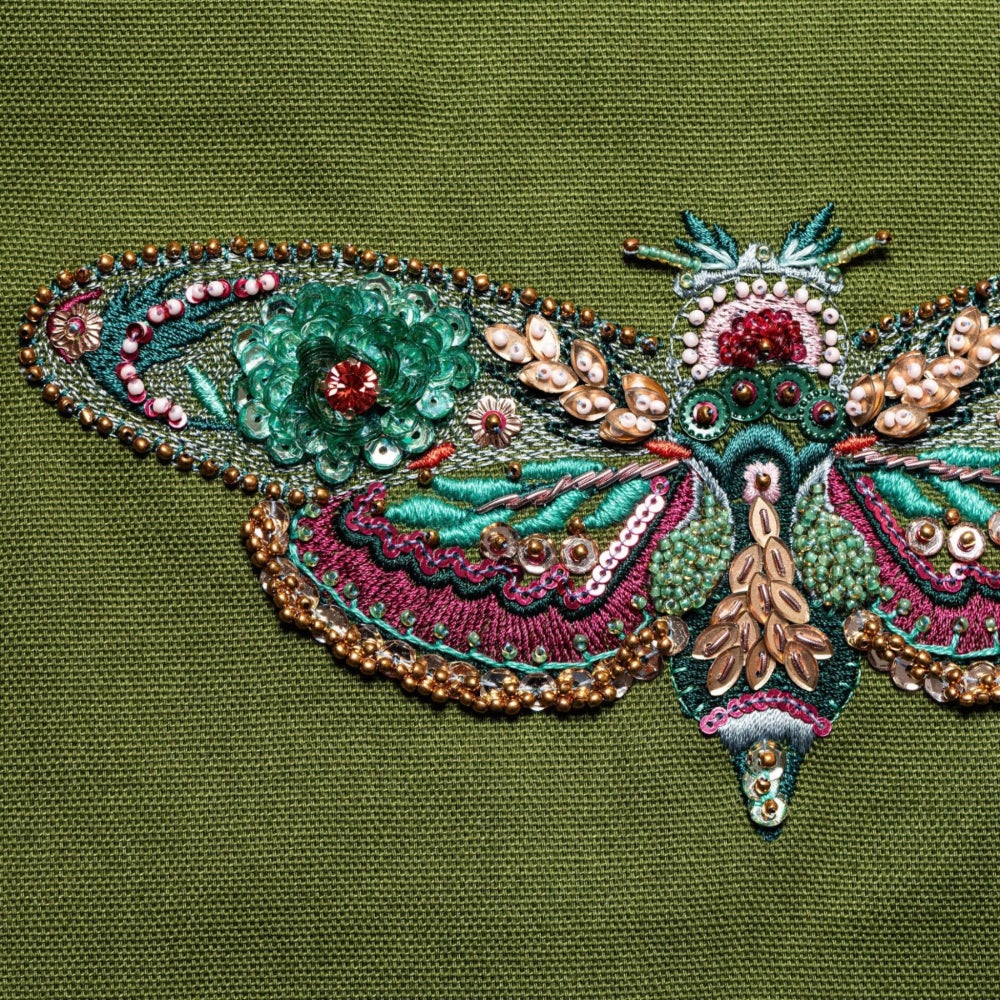 Floral Anthology Collection - Ornamental Moth Goldwork and Embellishment Embroidery Kit