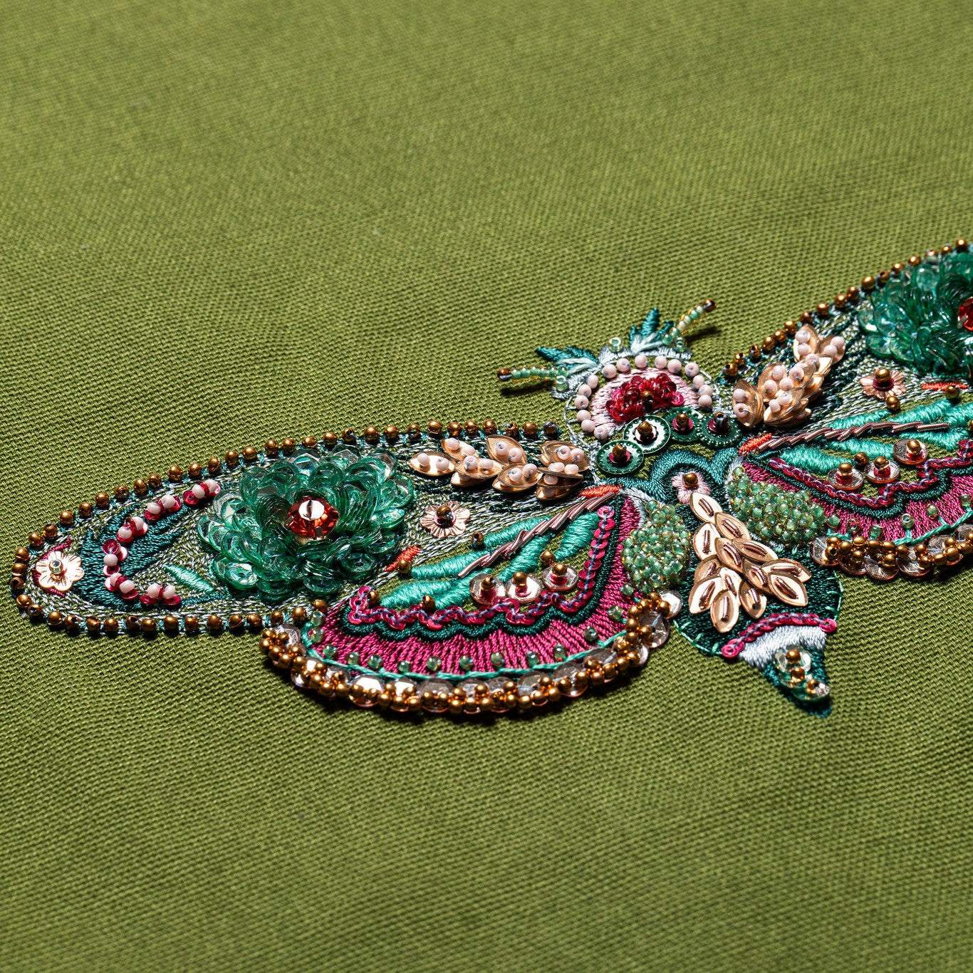 Floral Anthology Collection - Ornamental Moth Goldwork and Embellishment Embroidery Kit