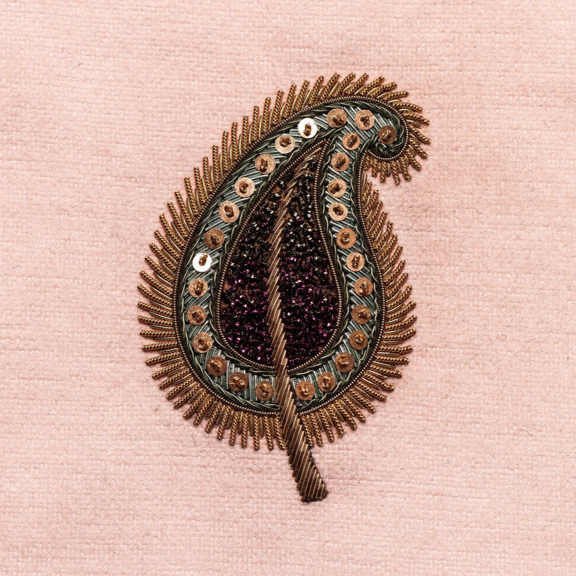 Floral Anthology Collection - Paisley Leaf Goldwork Embroidery Kit