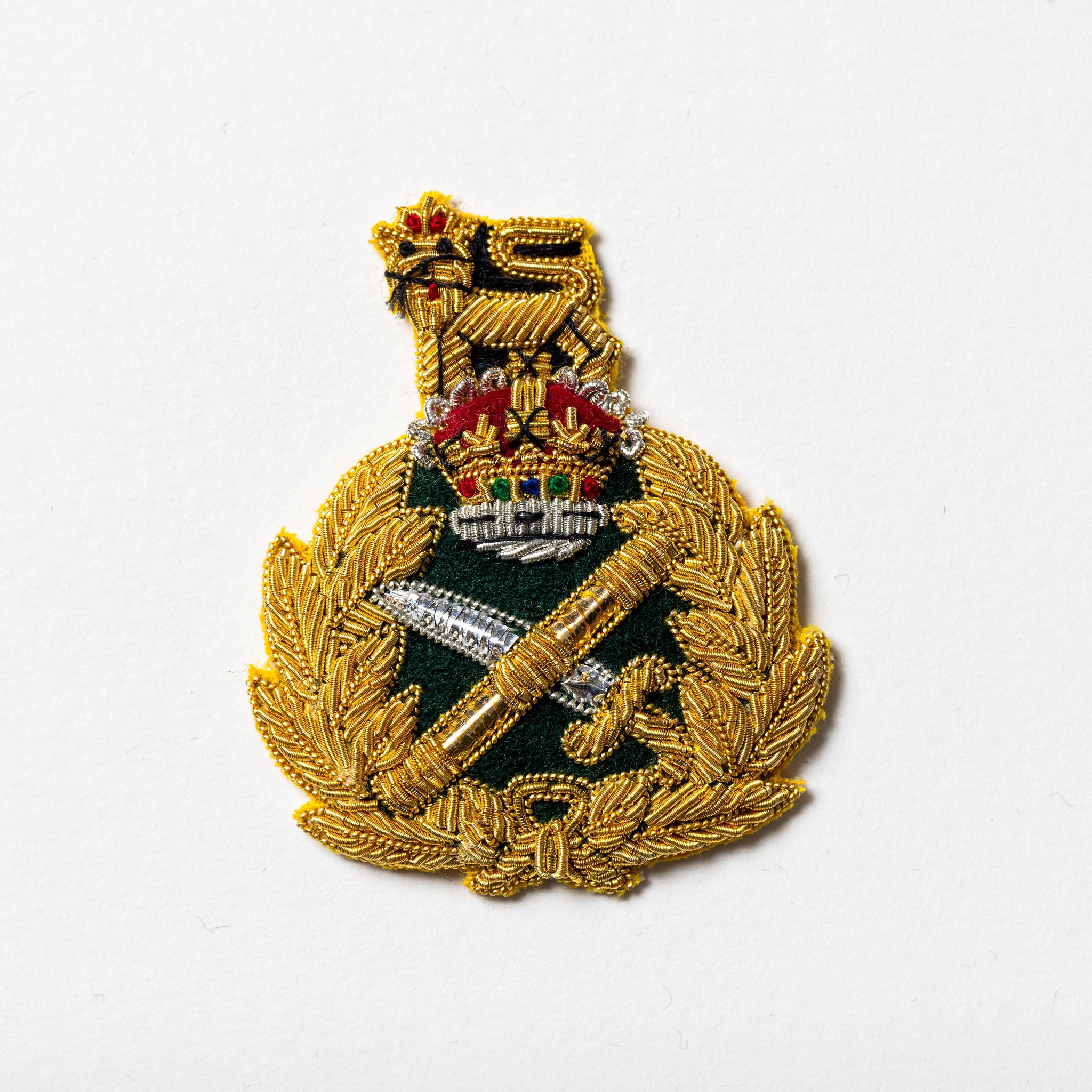 Generals Beret Badge - Green / Kings Crown