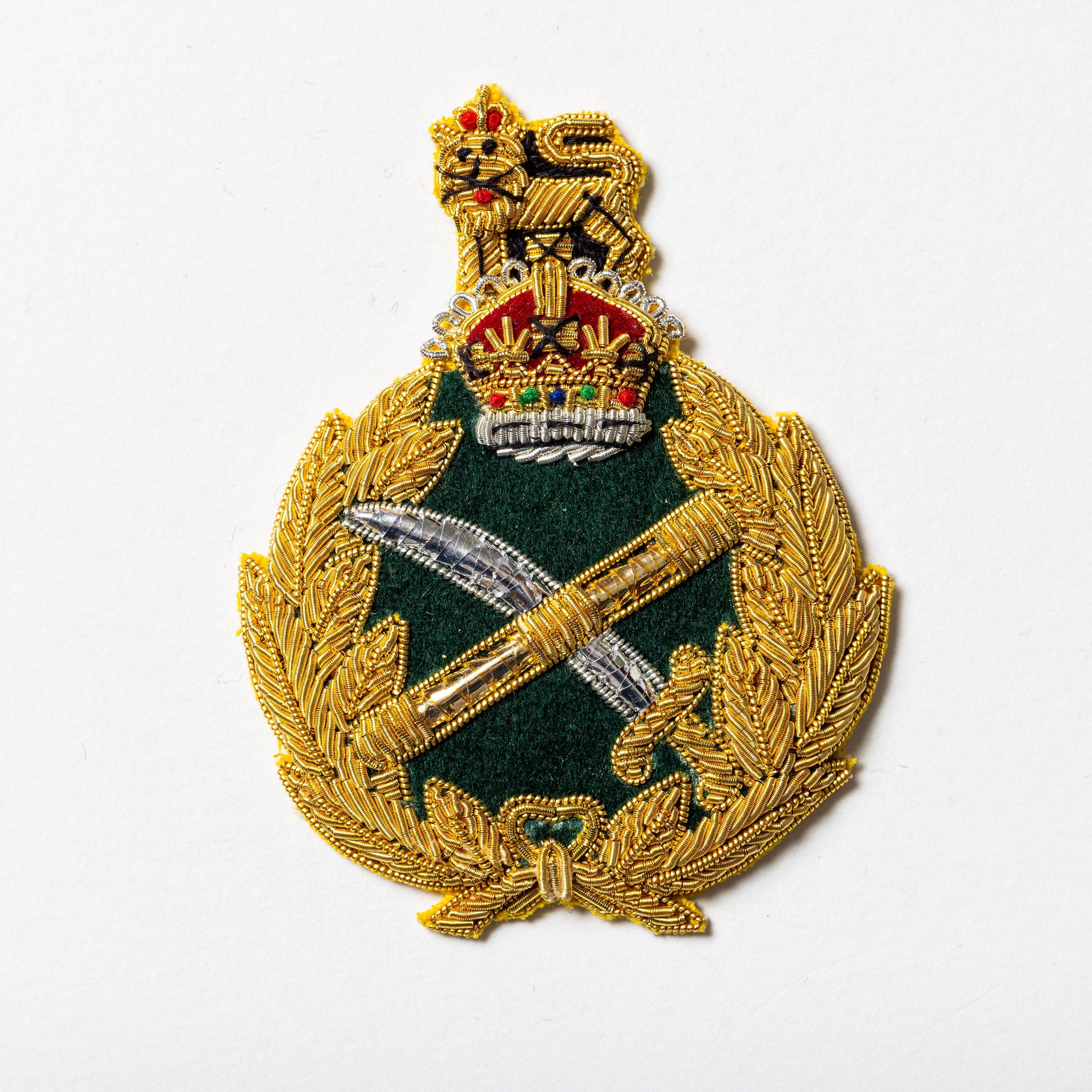 Generals Cap Badge - Green / Kings Crown