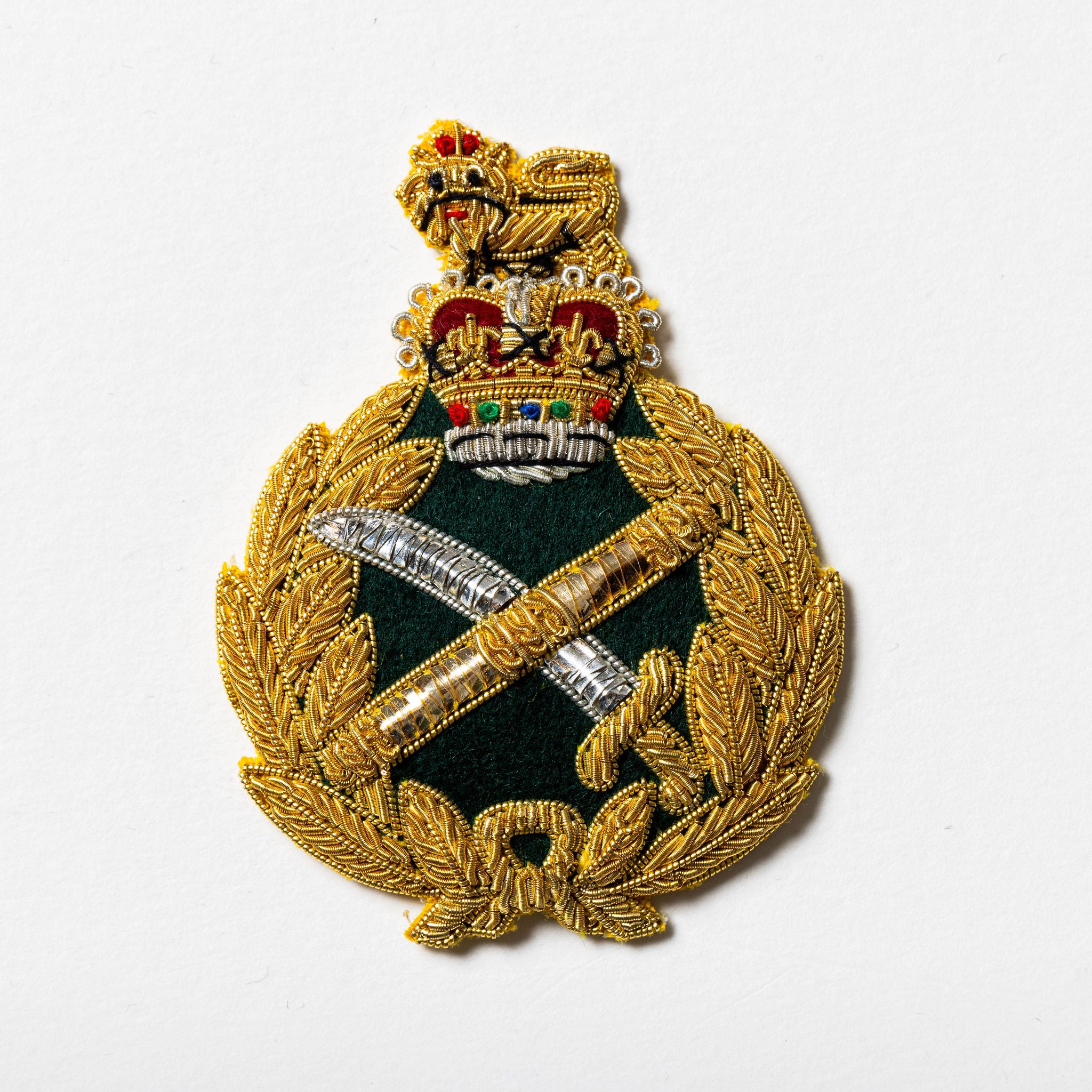 Generals Cap Badge - Green / Queens Crown