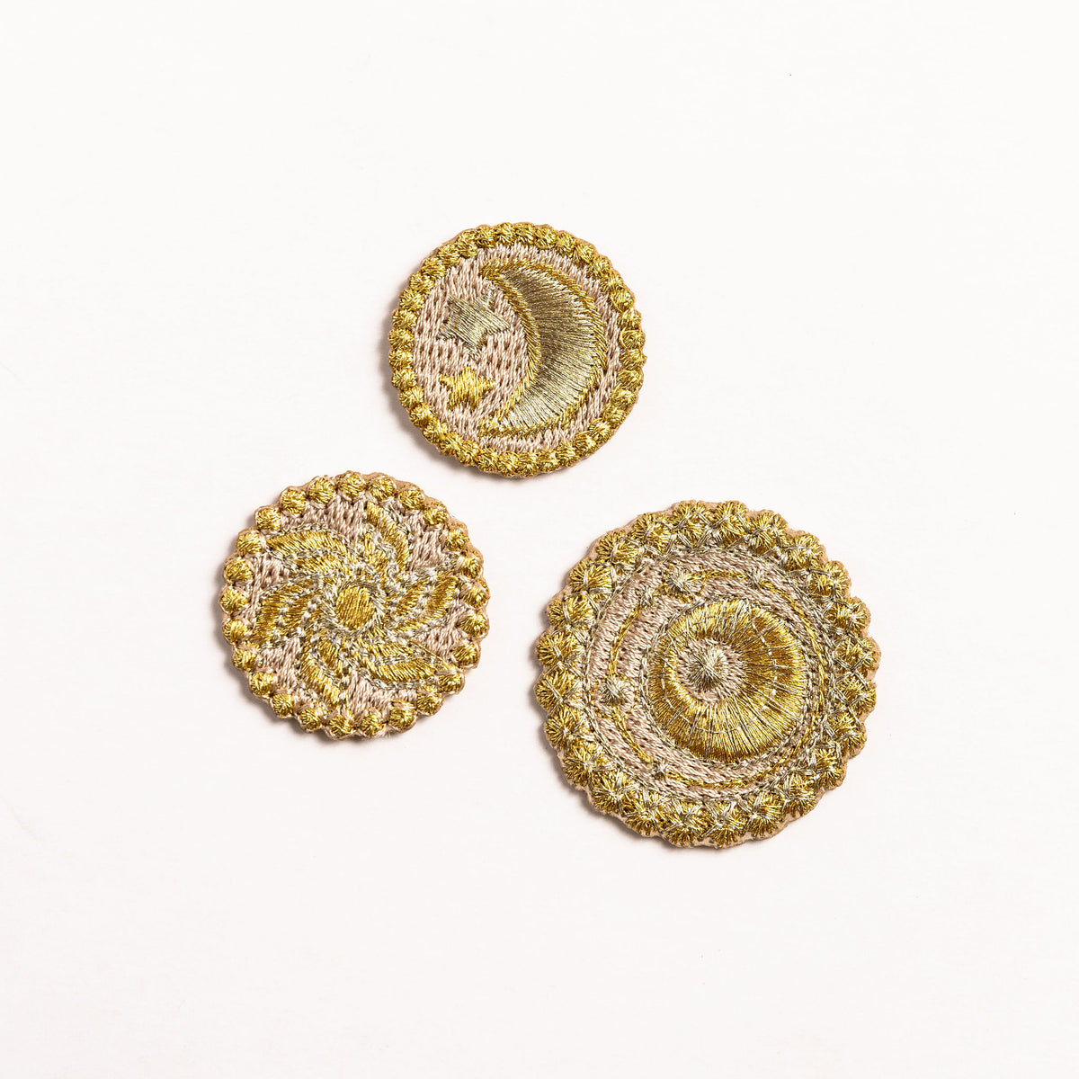 Gold Coins Embroidered Patch Set