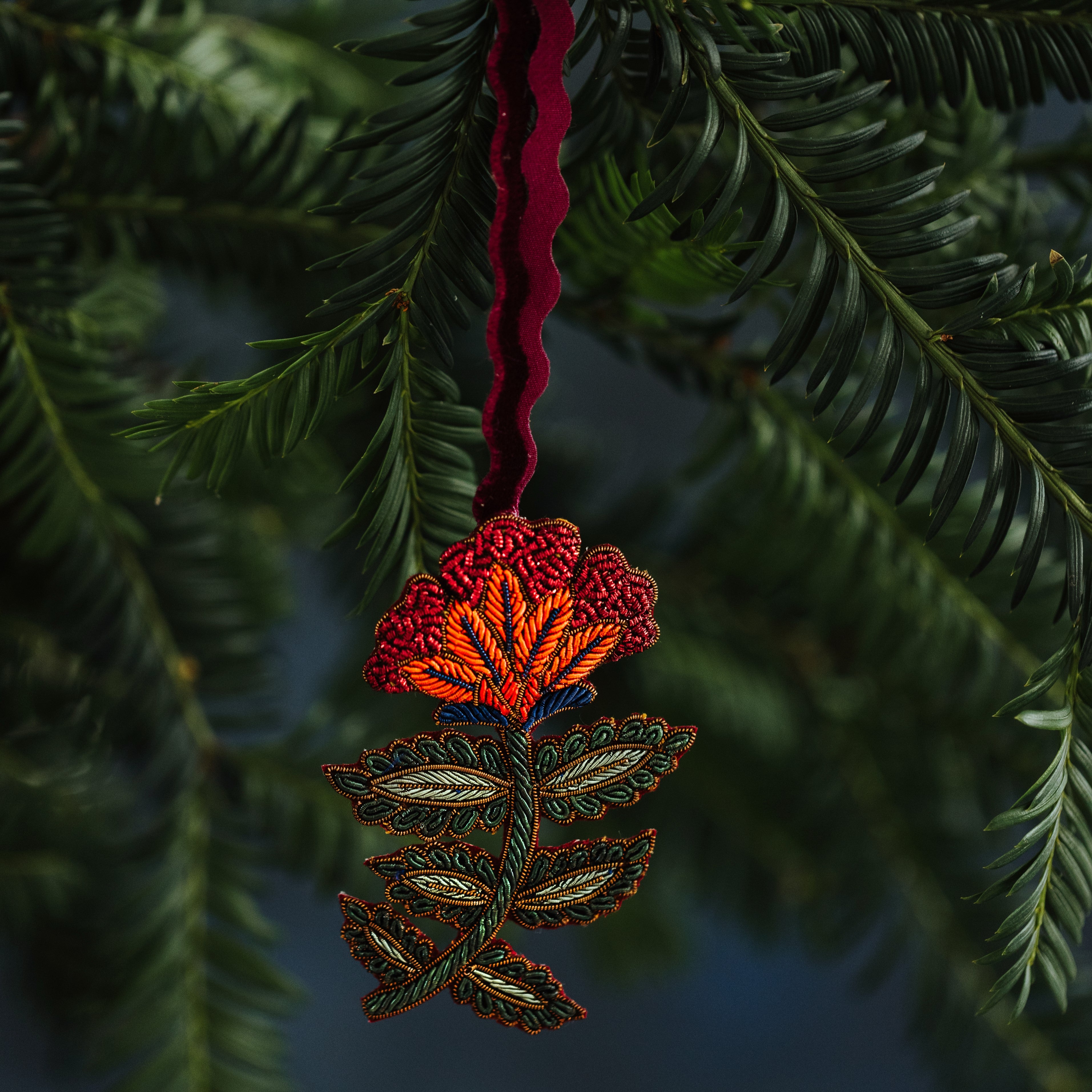 Burgundy Ophelia Flower Hanging Decoration (8158882398467)