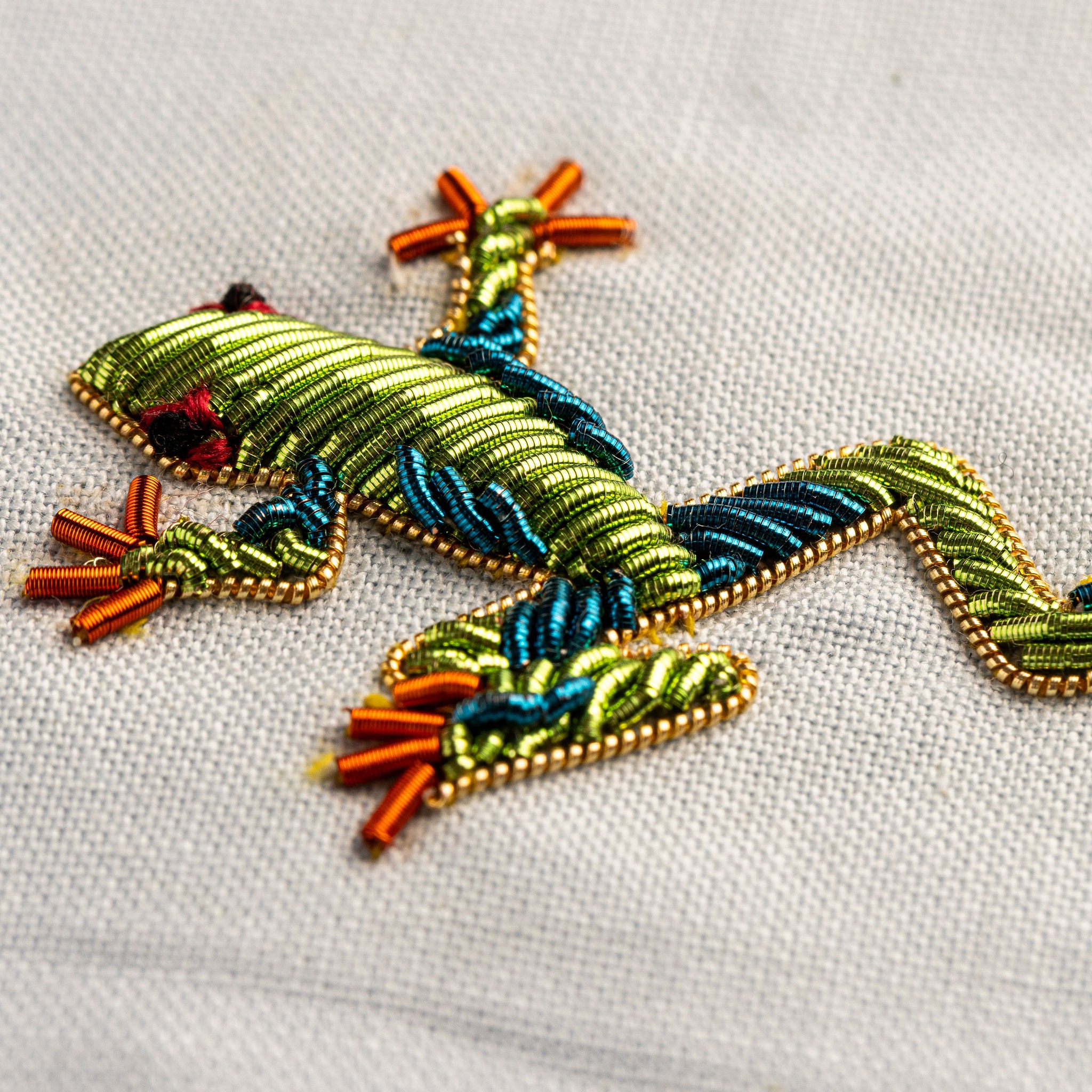 Goldwork Embroidery Taster Course - Tree Frog