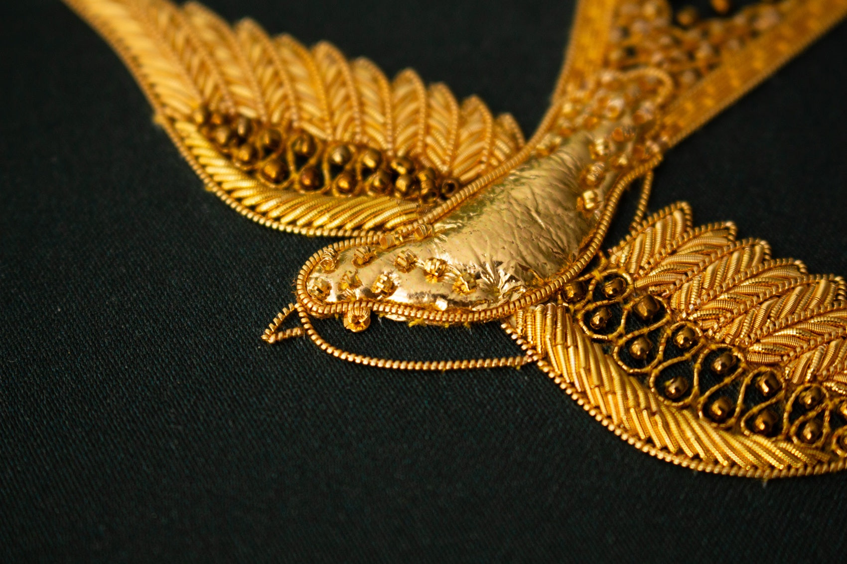 Goldwork Swallow - Hand Embroidery Goldwork Course - Hand and Lock