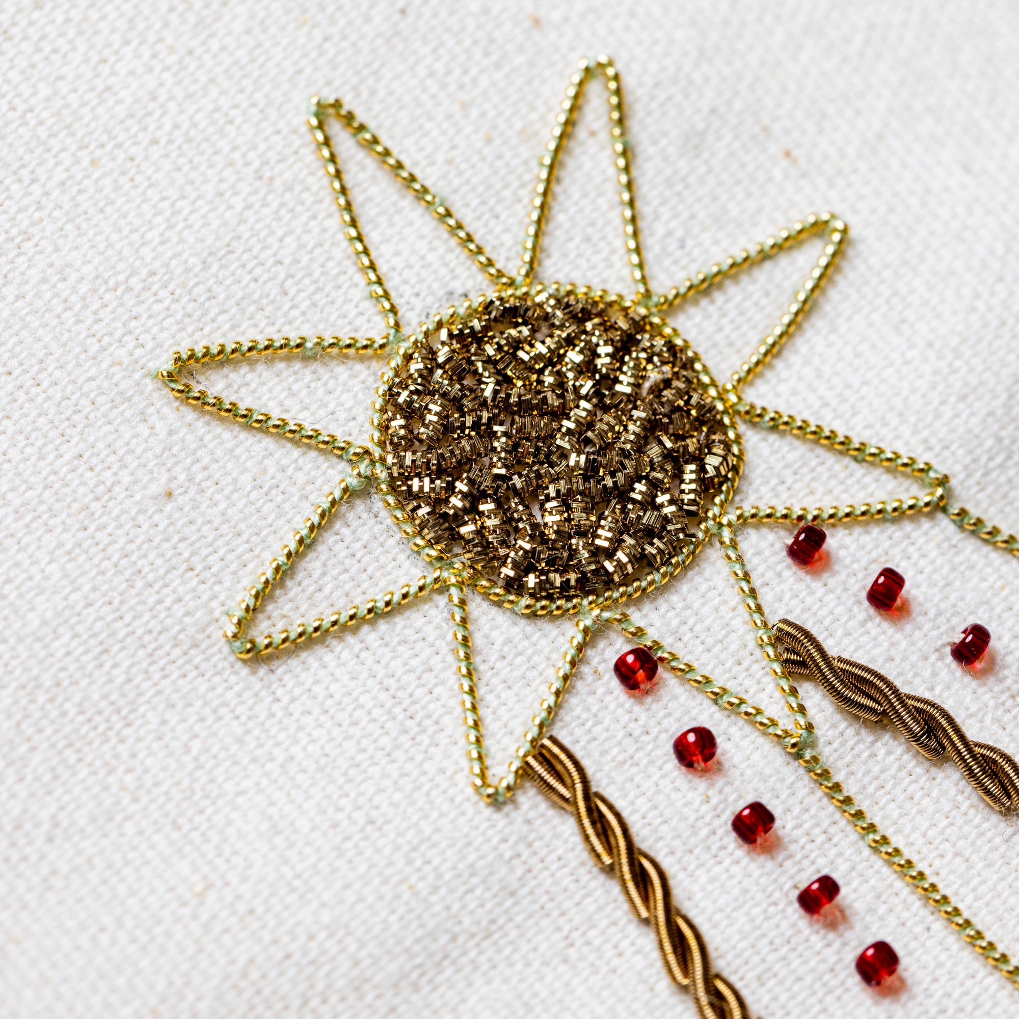 Halleys Comet Embroidery Course with Goldwork and Beading
