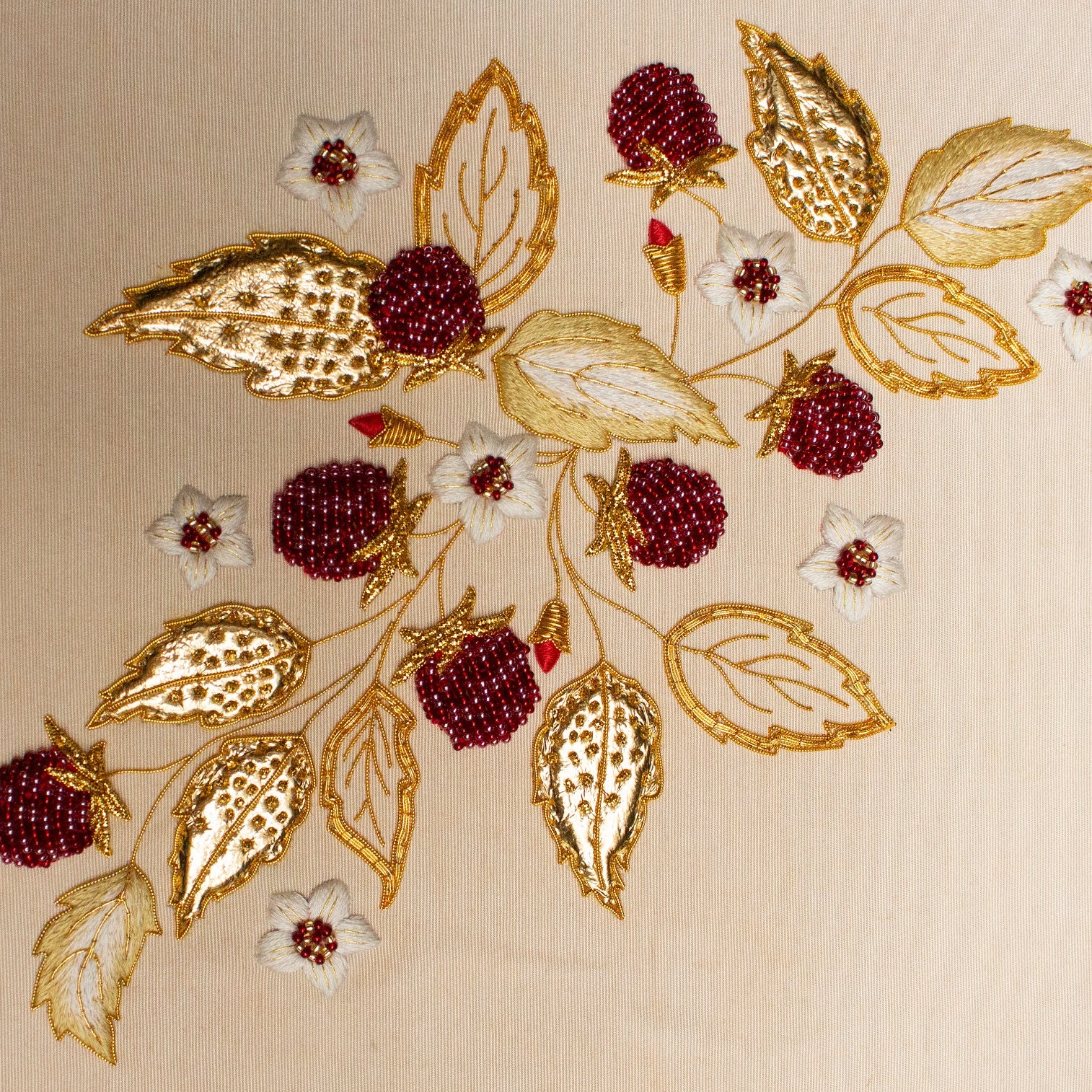 Hand and Lock School Hand Embroidery Course - Beaded and Goldwork Berries
