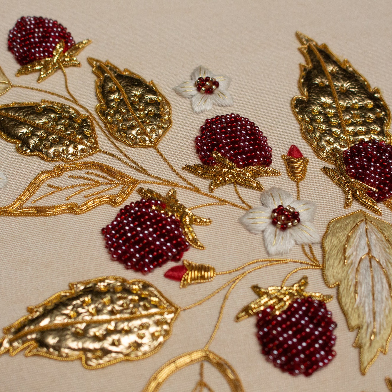 Hand and Lock School Hand Embroidery Course - Beaded and Goldwork Berries