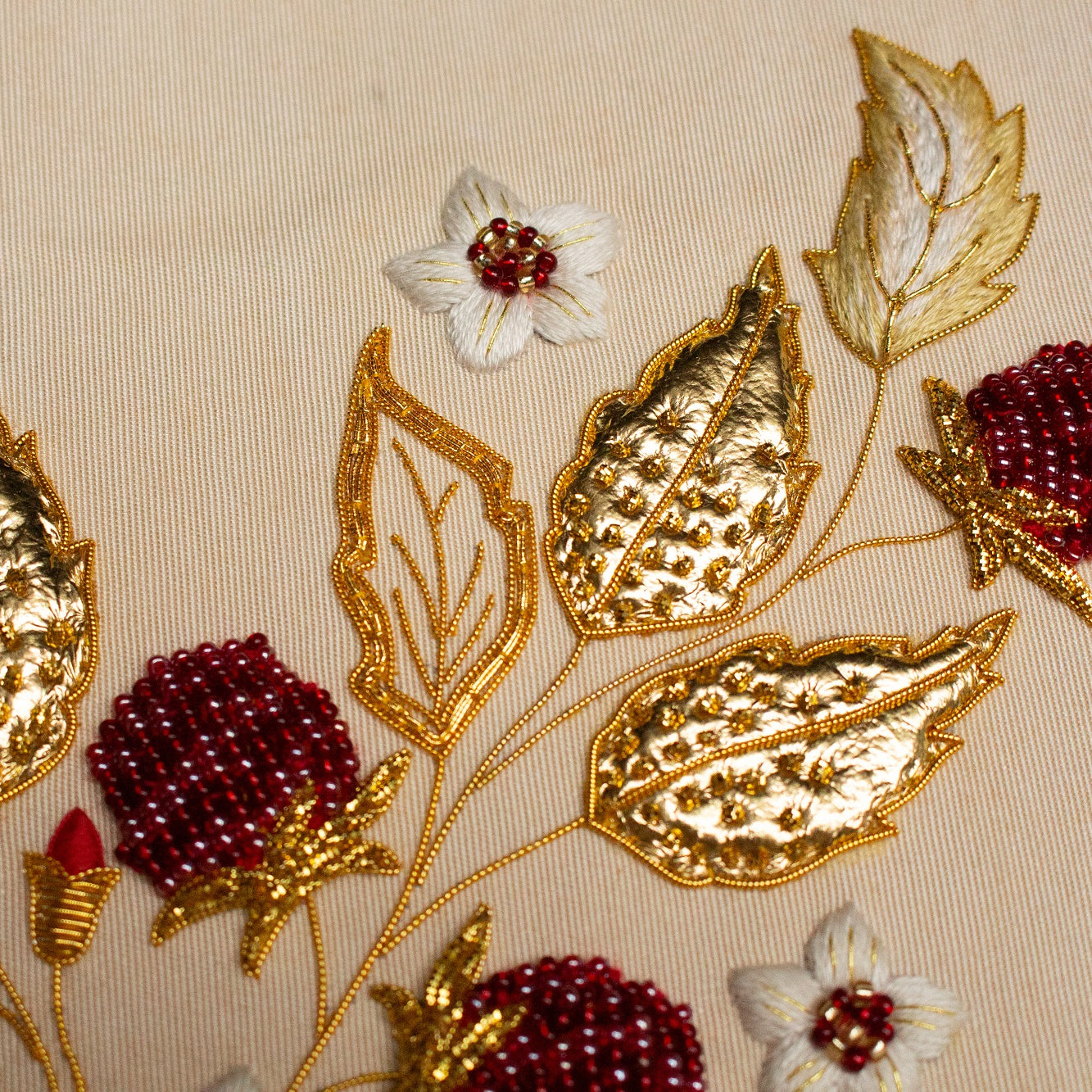 Hand and Lock School Hand Embroidery Course - Beaded and Goldwork Berries