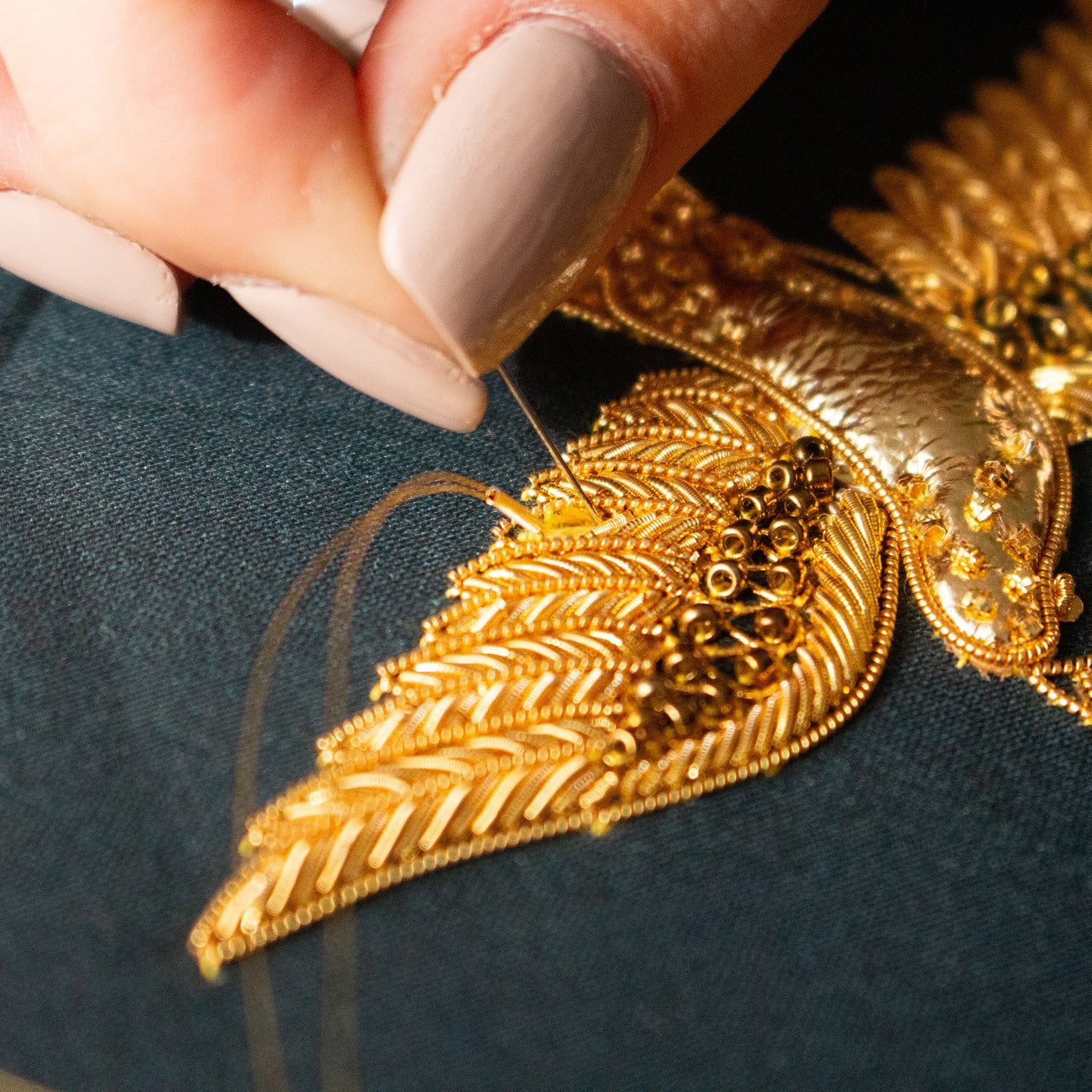 Hand and Lock School Hand Embroidery Course - Goldwork Swallow