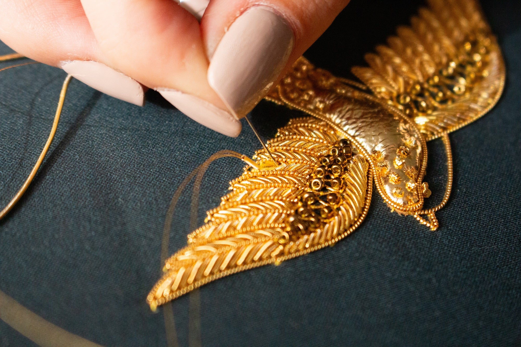 Hand and Lock School Hand Embroidery Course - Goldwork Swallow