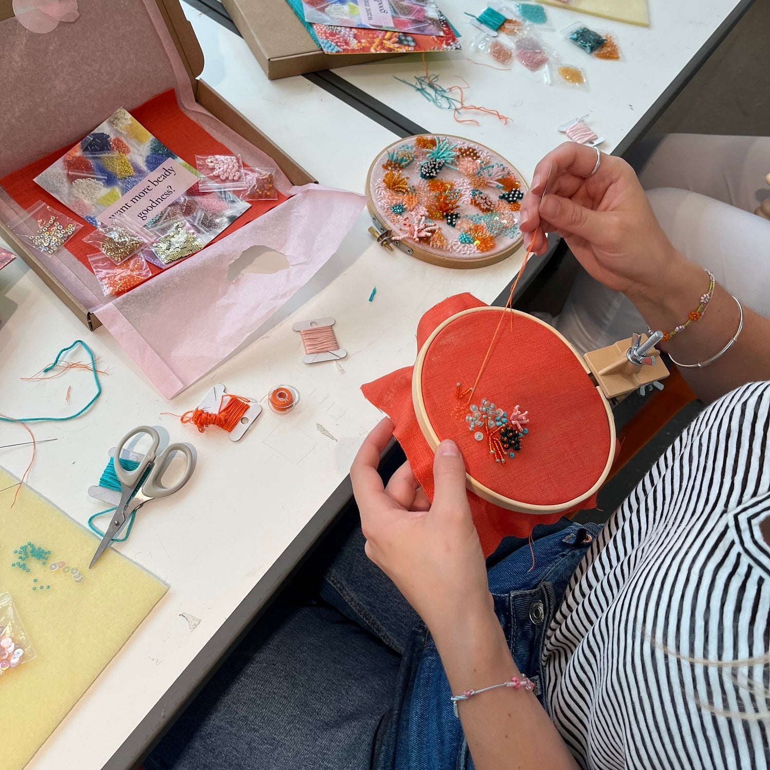 Imogen Melissa Guest Tutor hand embroidery course '3D Beaded Coral Reefs'