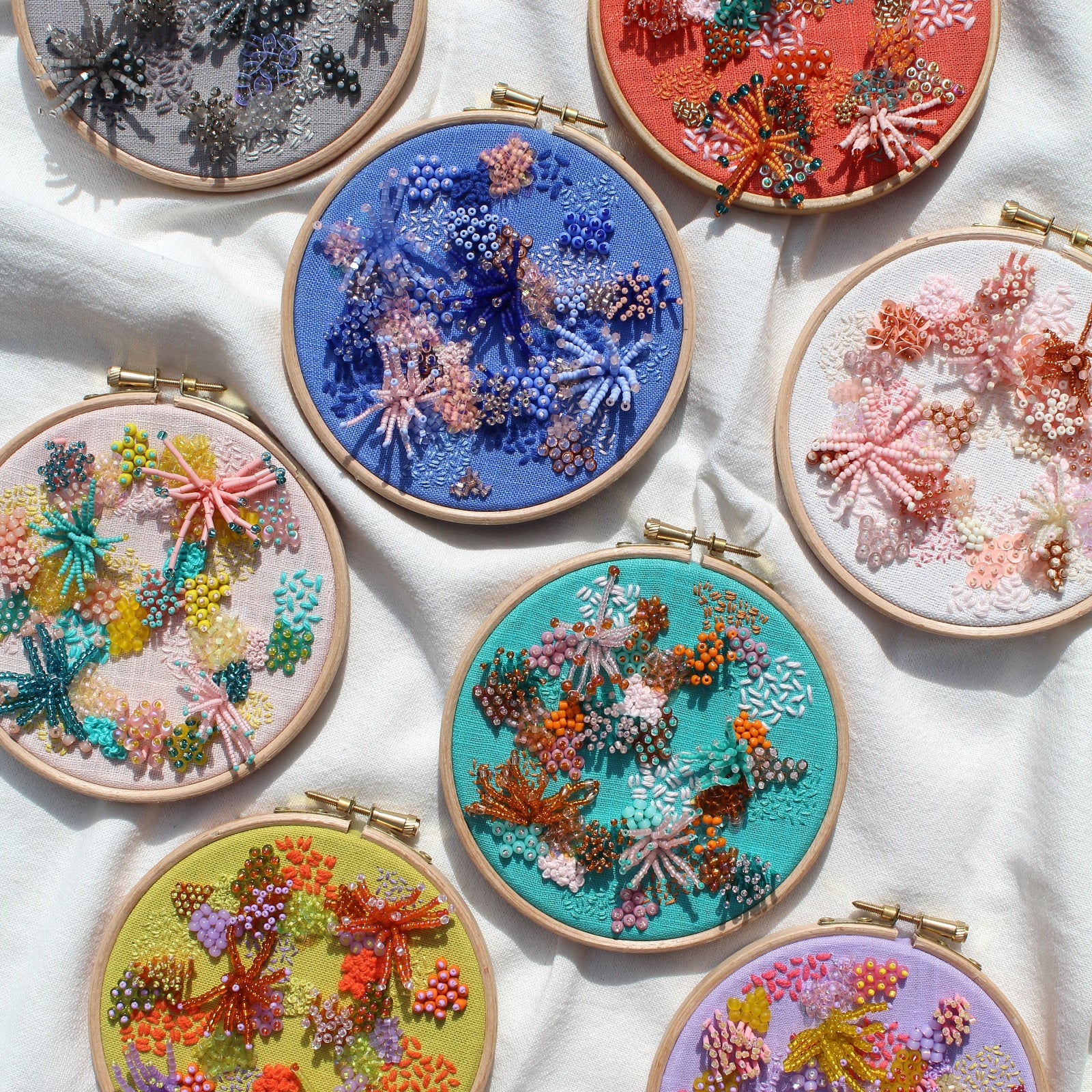 Imogen Melissa Guest Tutor hand embroidery course '3D Beaded Coral Reefs'