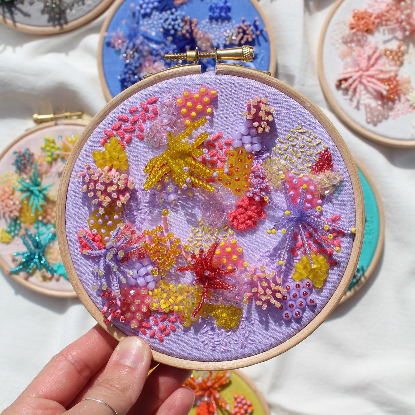 Imogen Melissa Guest Tutor hand embroidery course '3D Beaded Coral Reefs'