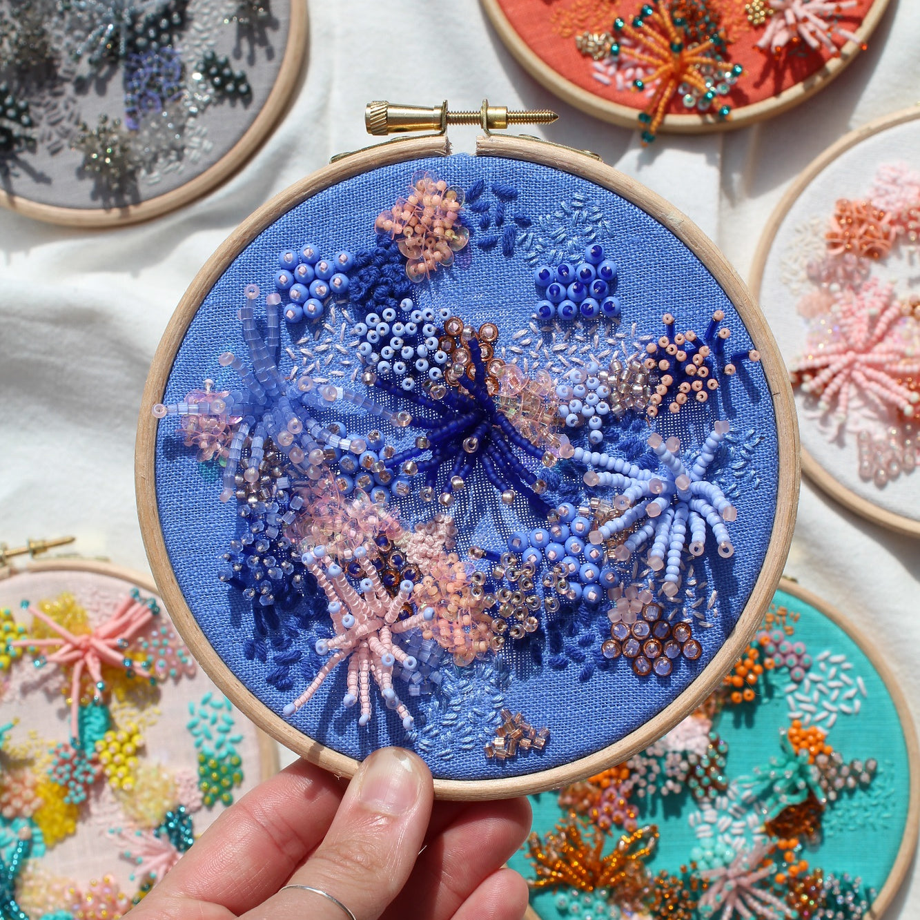 Imogen Melissa Guest Tutor hand embroidery course '3D Beaded Coral Reefs'