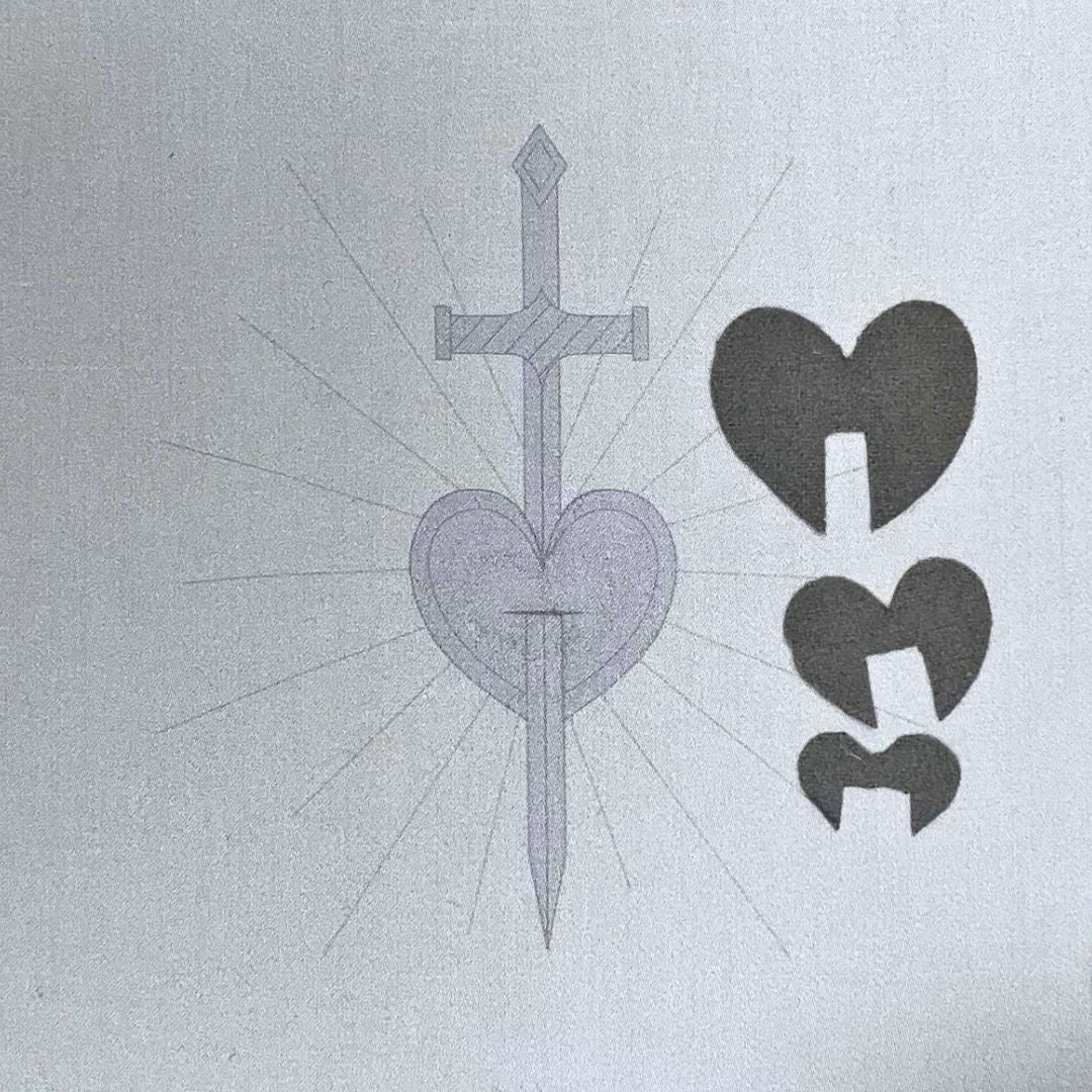 Joan of Arc embroidery kit base fabric and padding