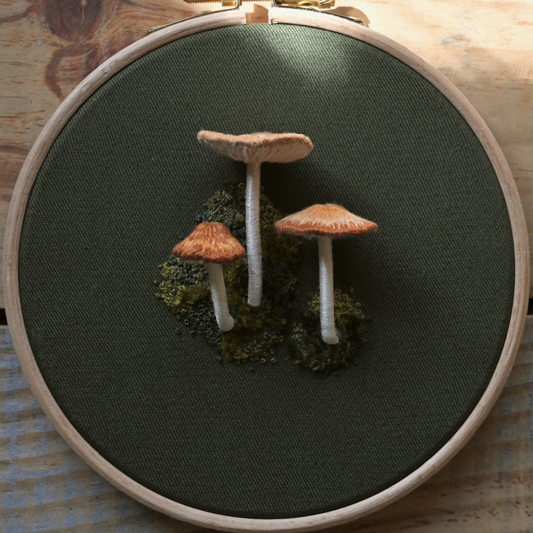 Lemon Pepper Studio Guest Tutor Hand Embroidery Course 'Stumpwork Fairy Ring Mushrooms'