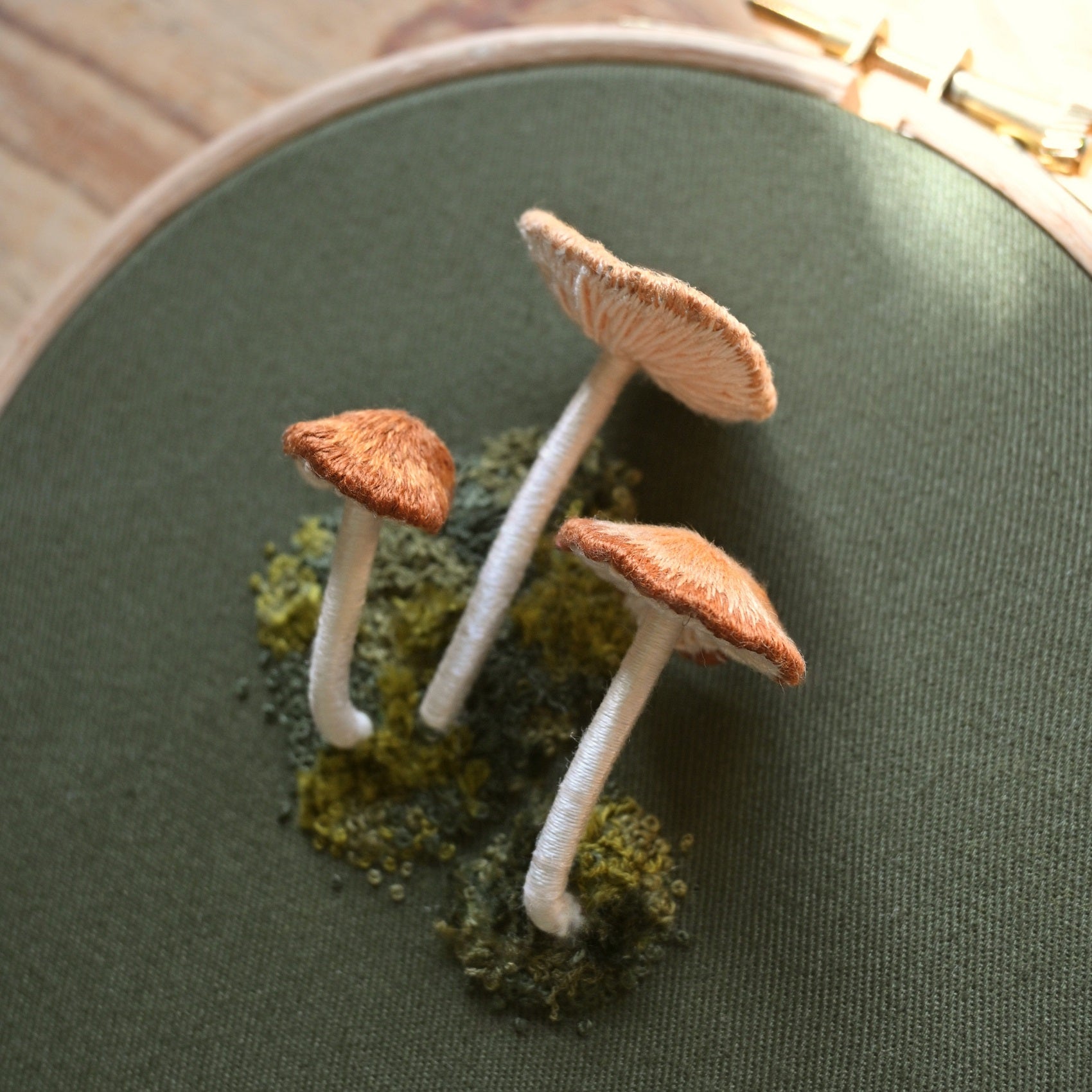 Lemon Pepper Studio Guest Tutor Hand Embroidery Course 'Stumpwork Fairy Ring Mushrooms' 2