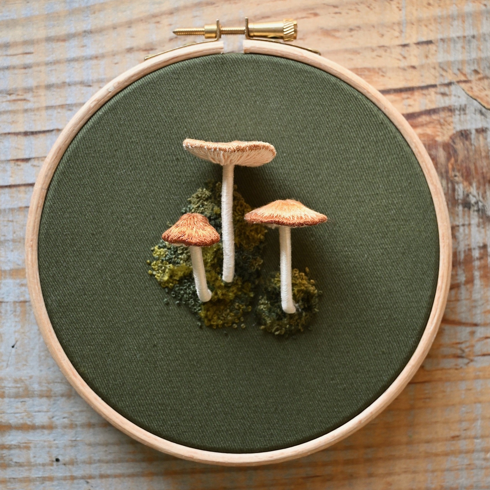 Lemon Pepper Studio Guest Tutor Hand Embroidery Course 'Stumpwork Fairy Ring Mushrooms'