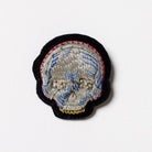 Goldwork Embroidered Skull Brooch
