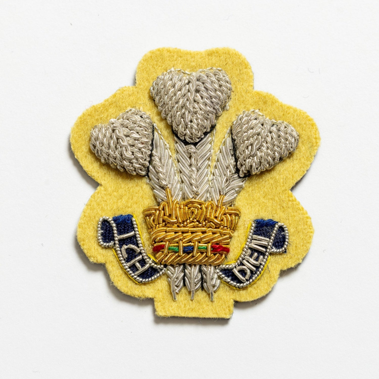 ROYAL SCOTS DRAGOON GUARDS ARM BADGE ON YELLOW