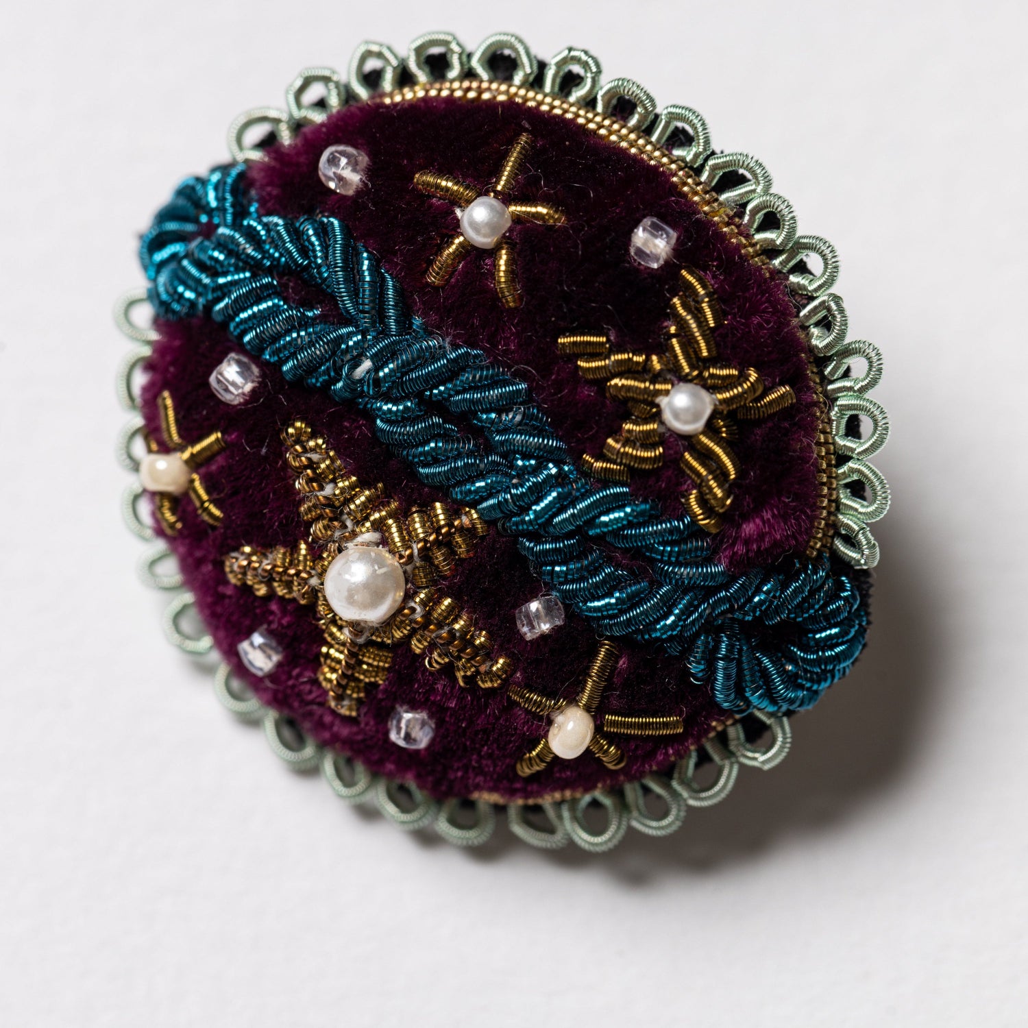The Saturn Goldwork Brooch