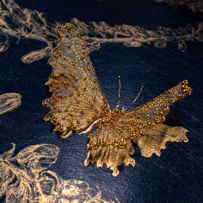 Sculptural Gold Tambour: Beaded Butterfly Embroidery Course