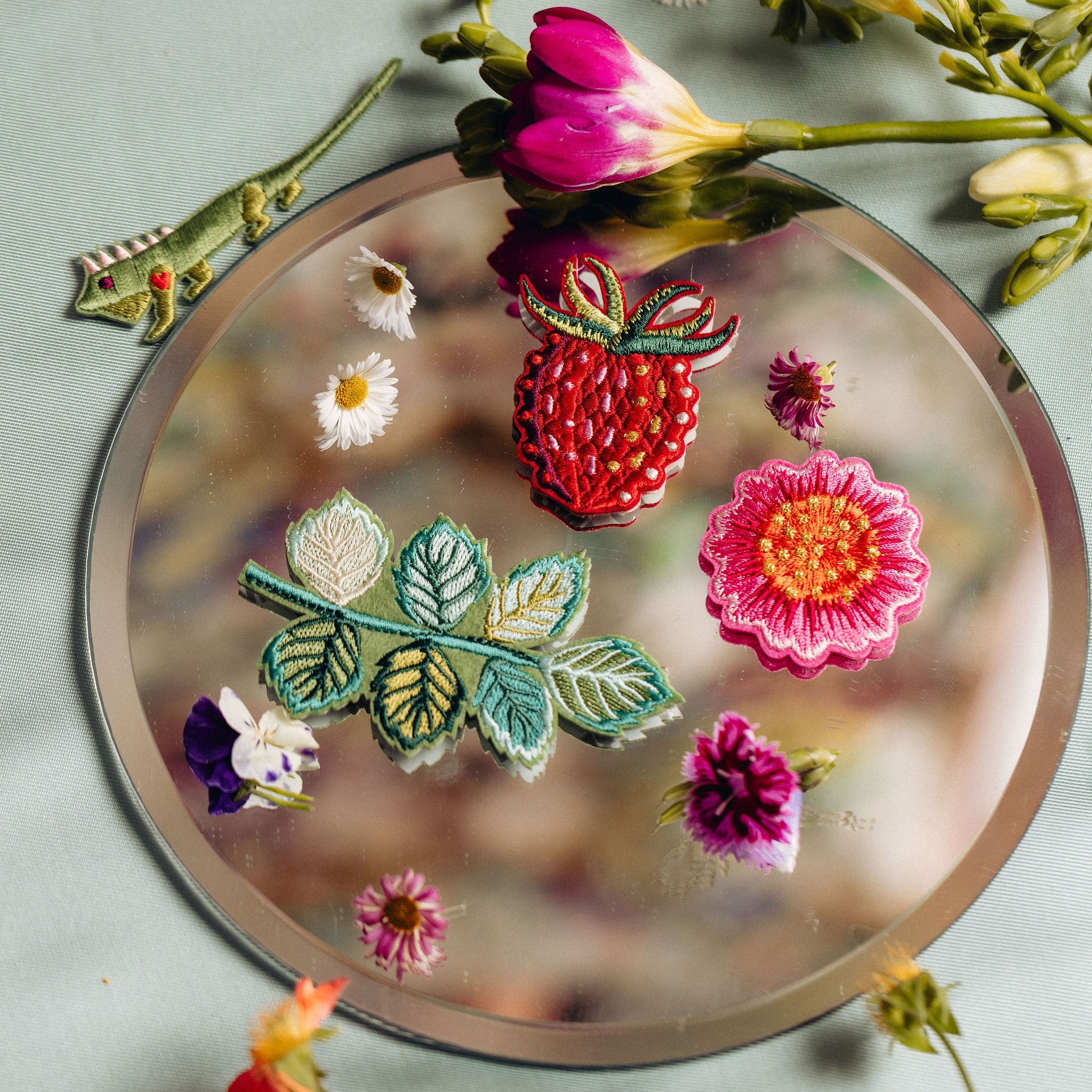 Studio Coverdale Collaboration - Garden Party Trio Embroidered Patch Set