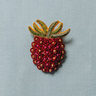 Studio Coverdale Collaboration - Strawberry Embroidered Goldwork Brooch