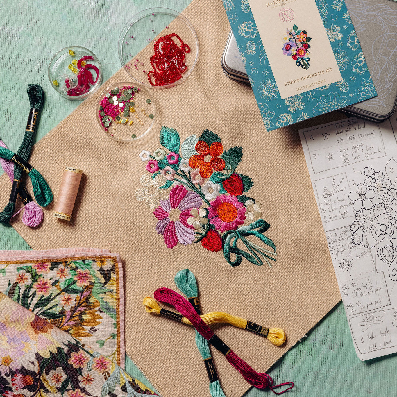 Studio Coverdale Collaboration - The Garden Party Floral Embroidery Kit
