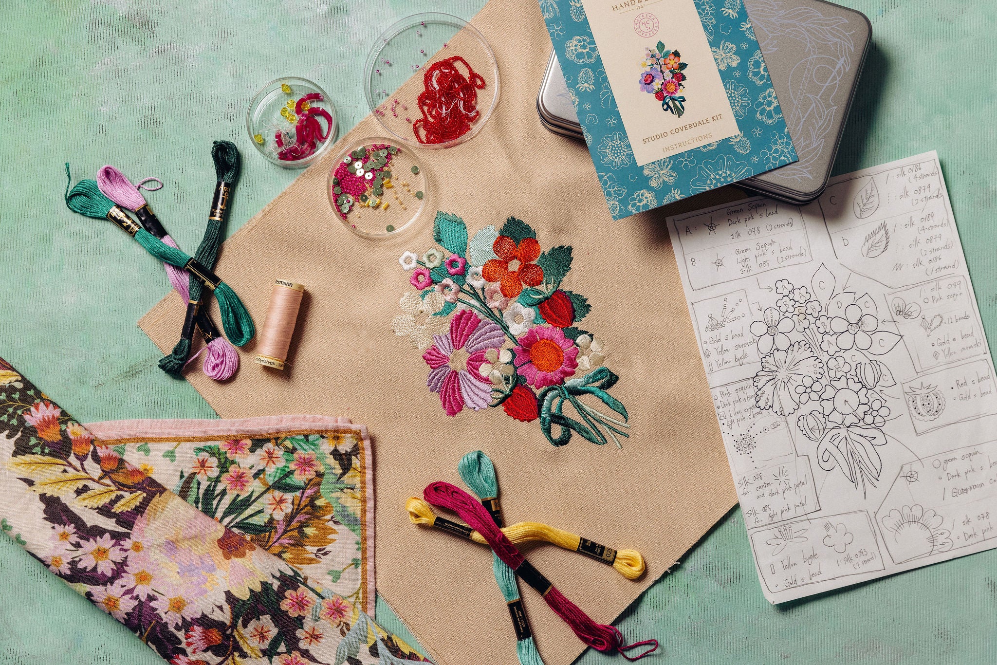 Studio Coverdale Collaboration - The Garden Party Floral Embroidery Kit
