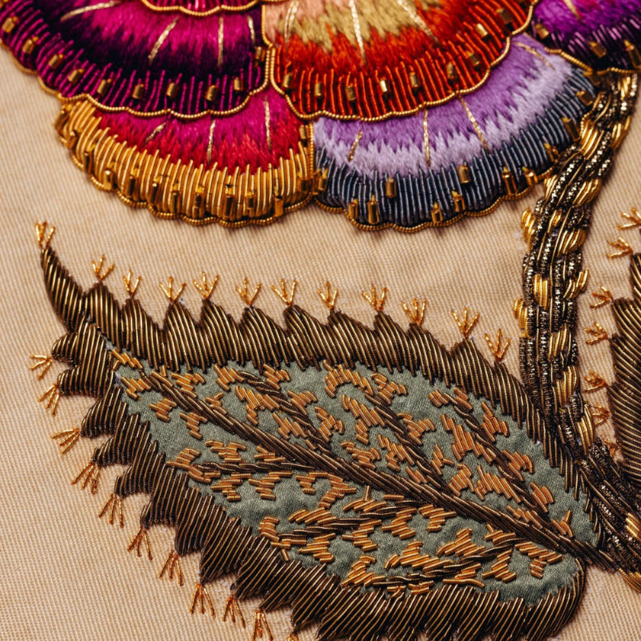 Studio Coverdale Collaboration - Thorny Weaver Framed Embroidered Goldwork Artwork